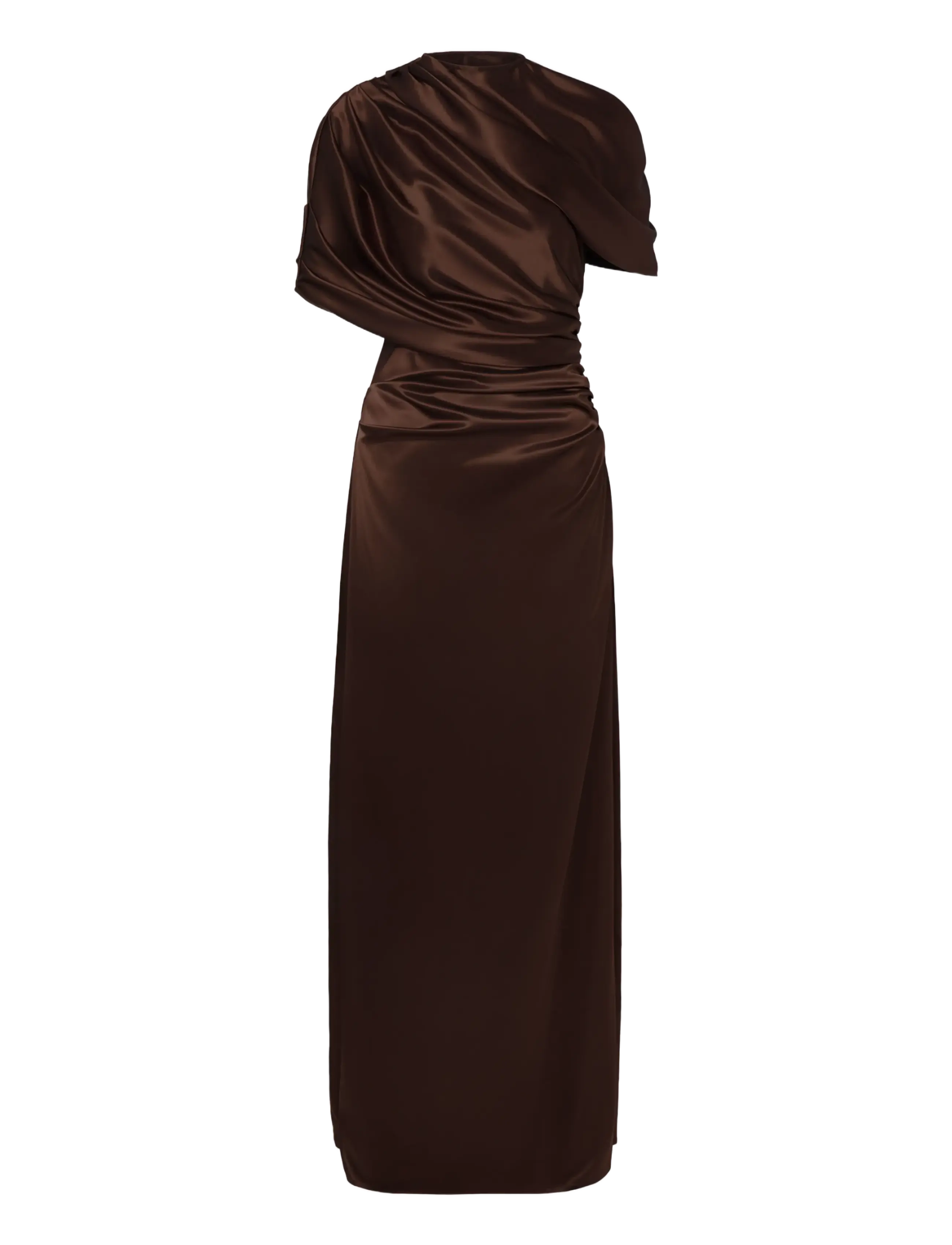 Malina - Cassia Draped Fitted Maxi Dress - abendkleider - dark brown - 1