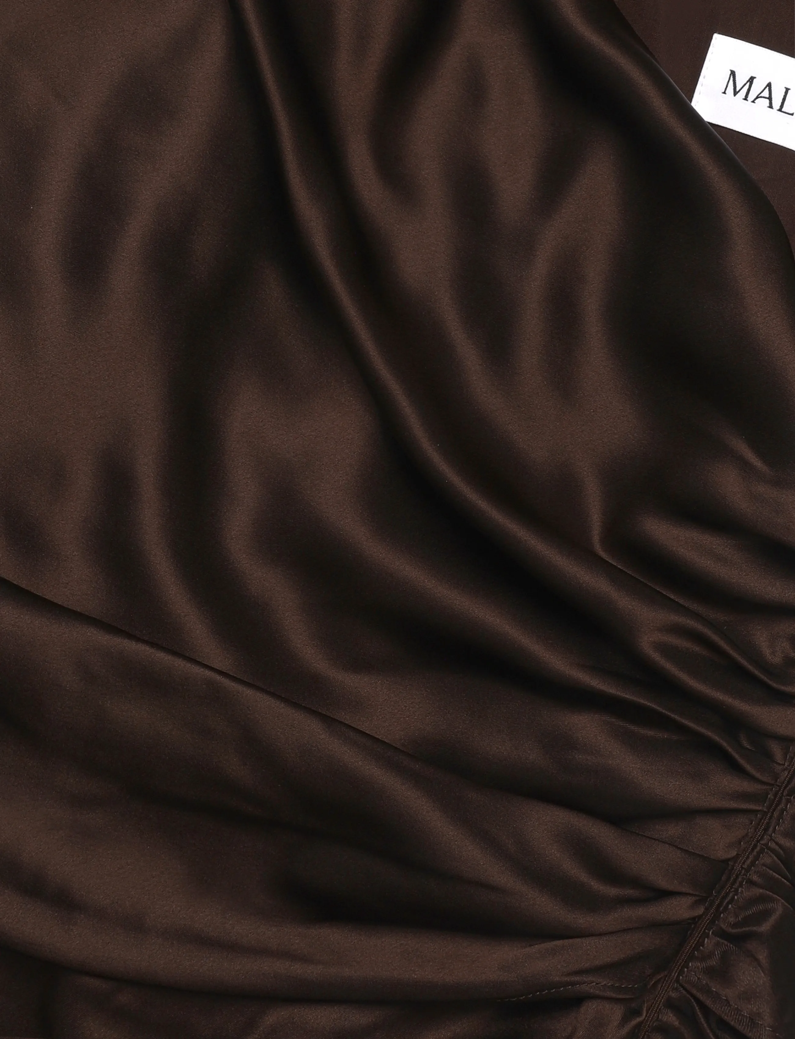 Malina - Cassia Draped Fitted Maxi Dress - aftenkjoler - dark brown - 5