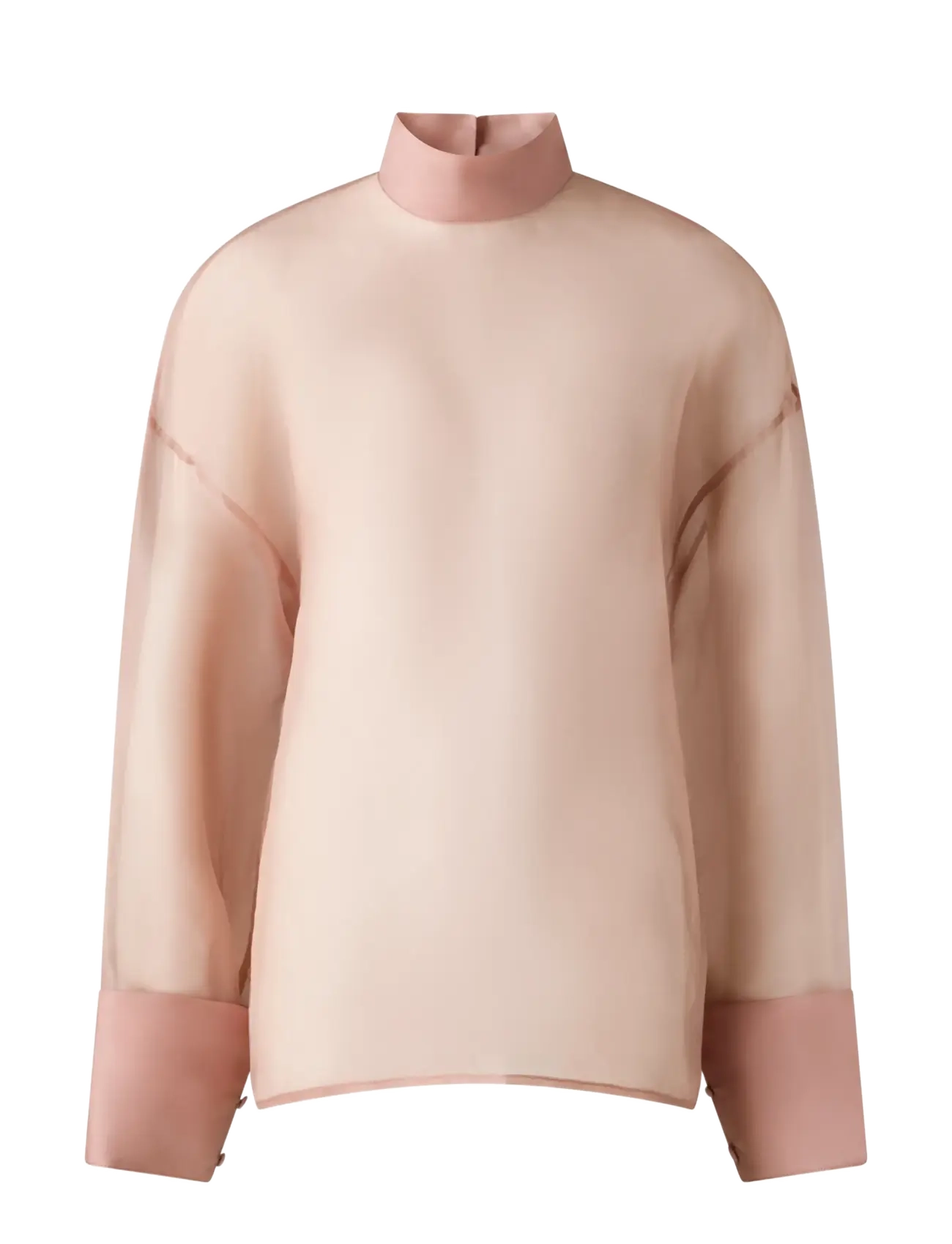 Malina - Nicole Sheer Organza Blouse - langärmelige blusen - soft pink - 1