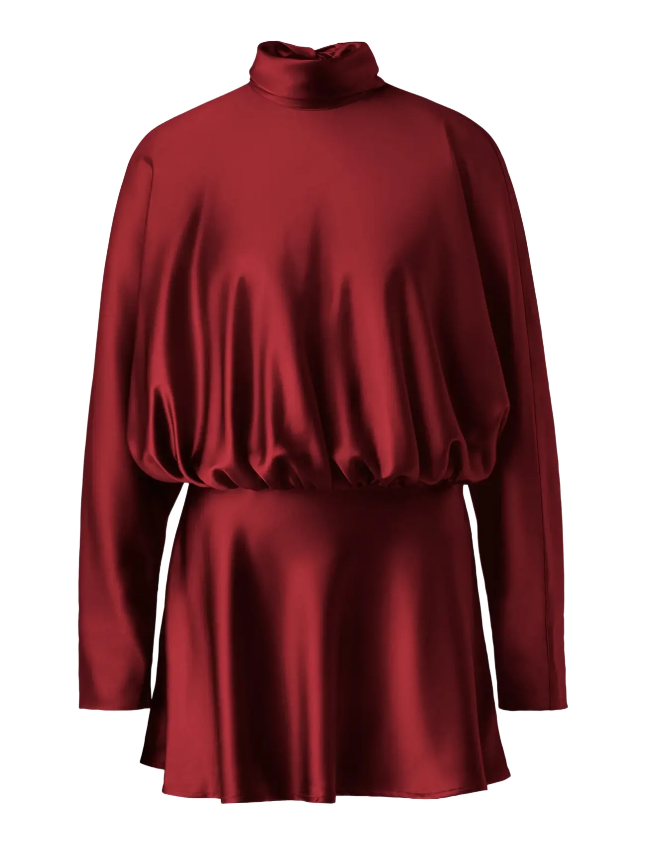 Malina - Vilja Satin Blouson Mini Dress - korte kjoler - ruby - 1