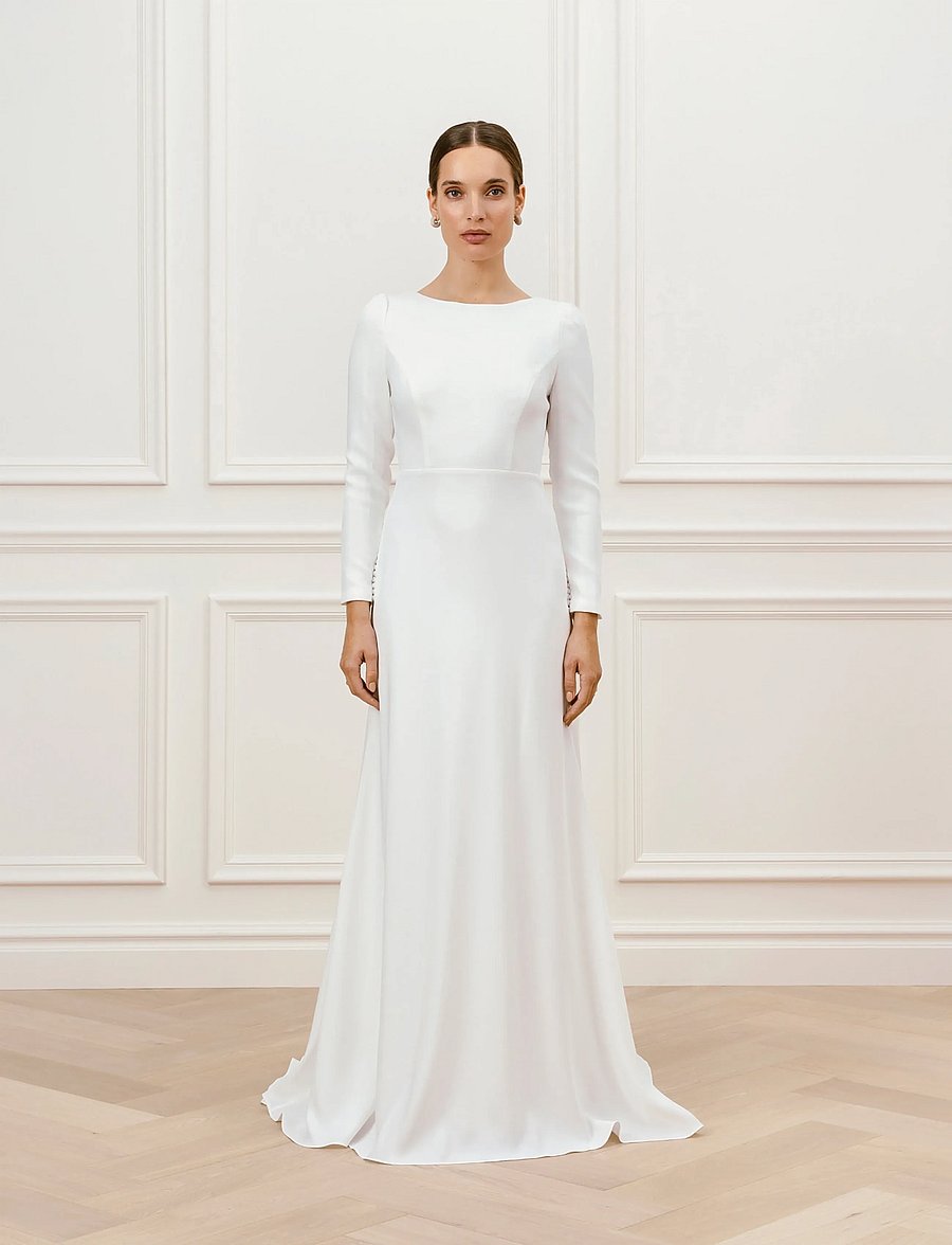 Malina - Elize Open Back Gown - bröllopsklänningar - ivory - 0