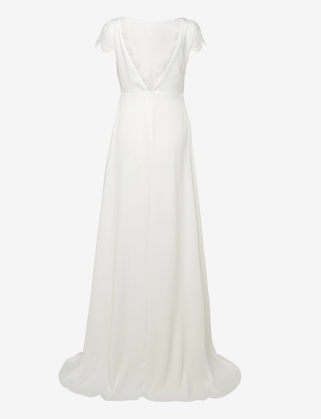 Malina - Blanca Cap Sleeve Lace Trimmed Gown - maxi sukienki - ivory - 2
