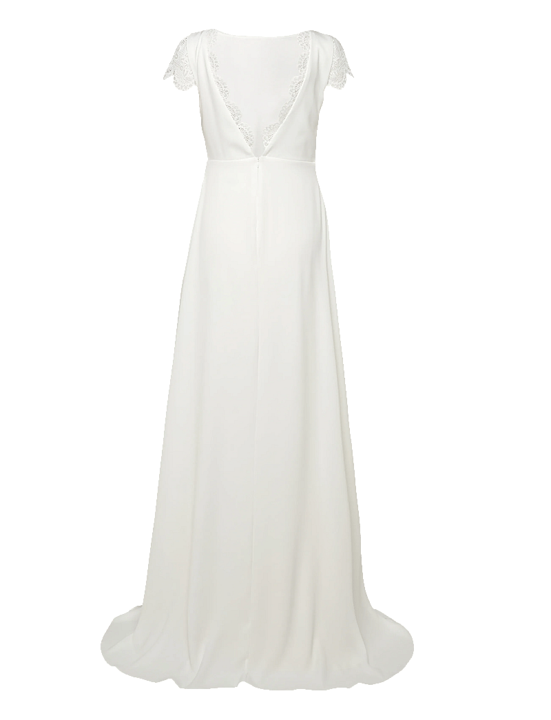 Malina - Blanca Cap Sleeve Lace Trimmed Gown - maxi sukienki - ivory - 2