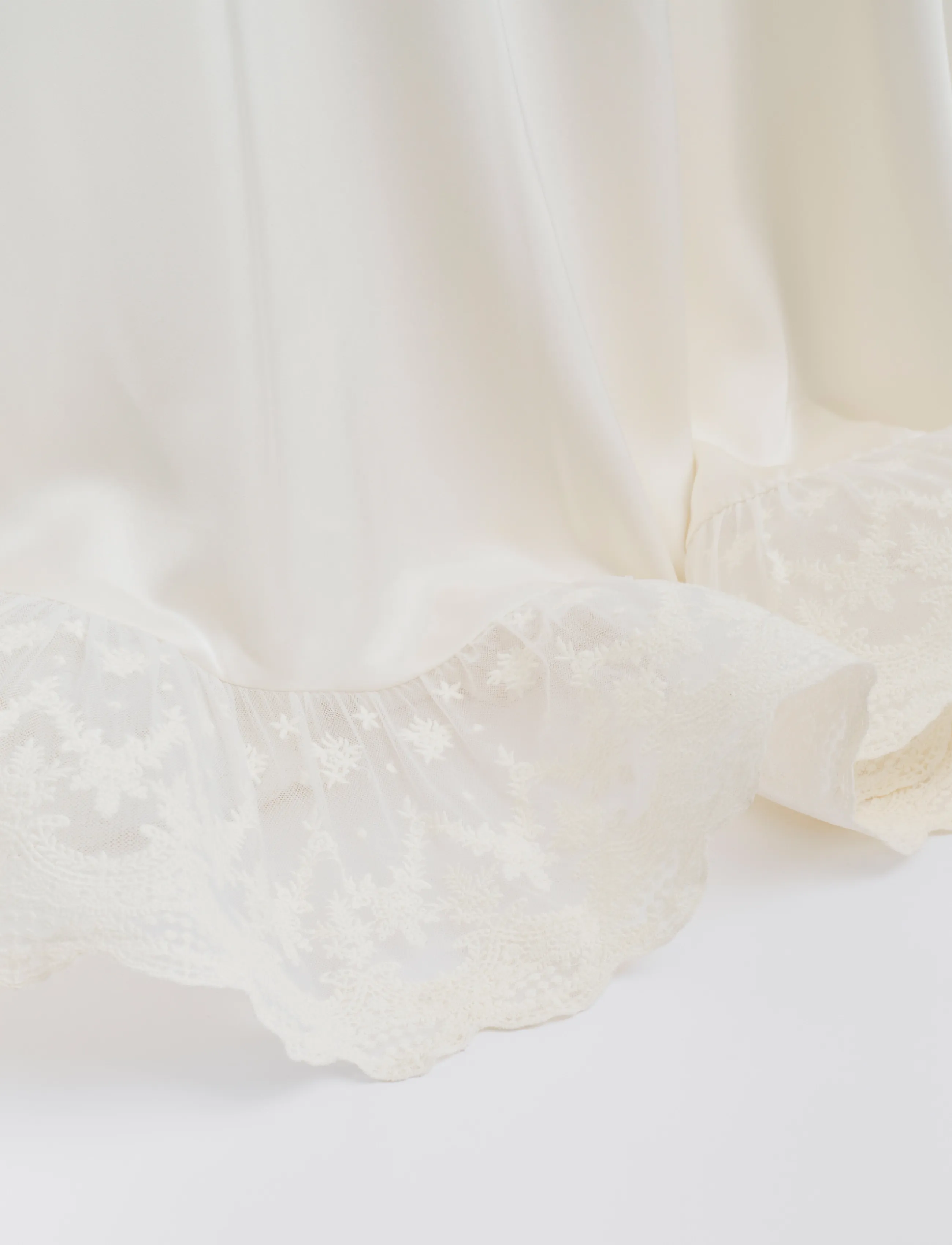 Malina - Emily Long Sleeve Lace Ruffled Gown - lace dresses - cream - 4
