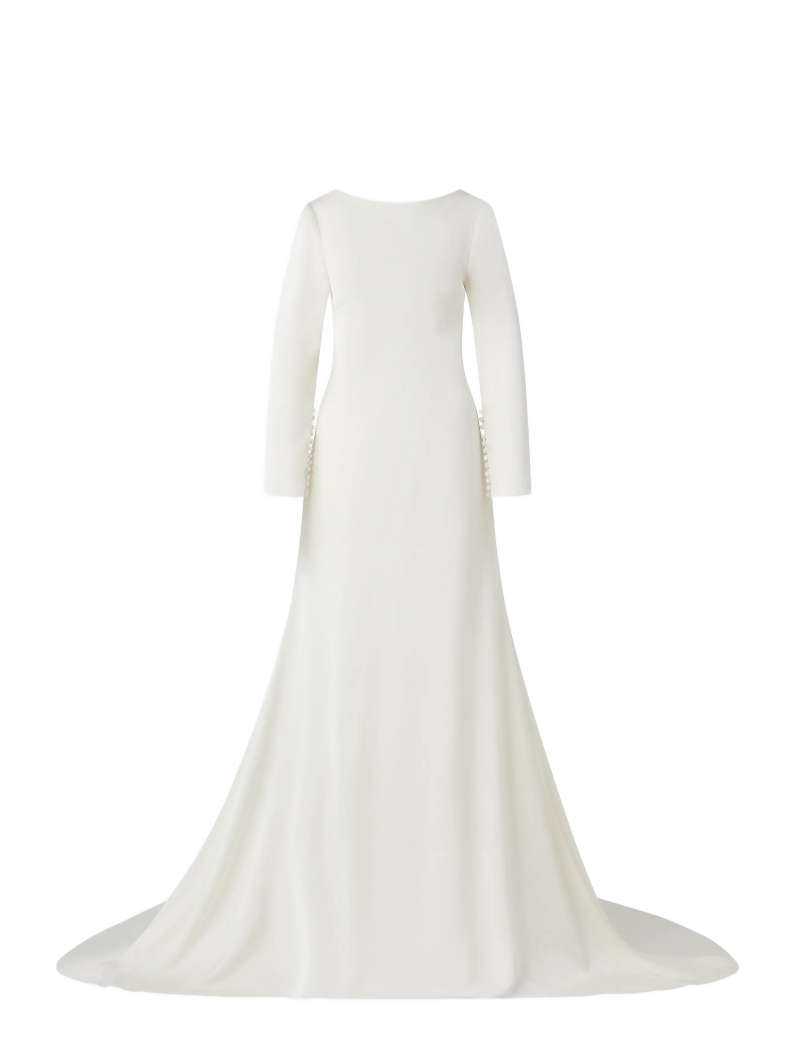 Malina - Hermine Long Sleeved Cowl Back Gown - cream - 1