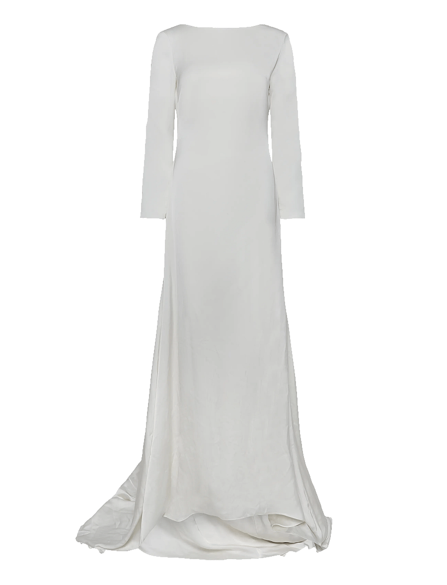 Malina - Hermine Long Sleeved Cowl Back Gown - aftonklänningar - cream - 1