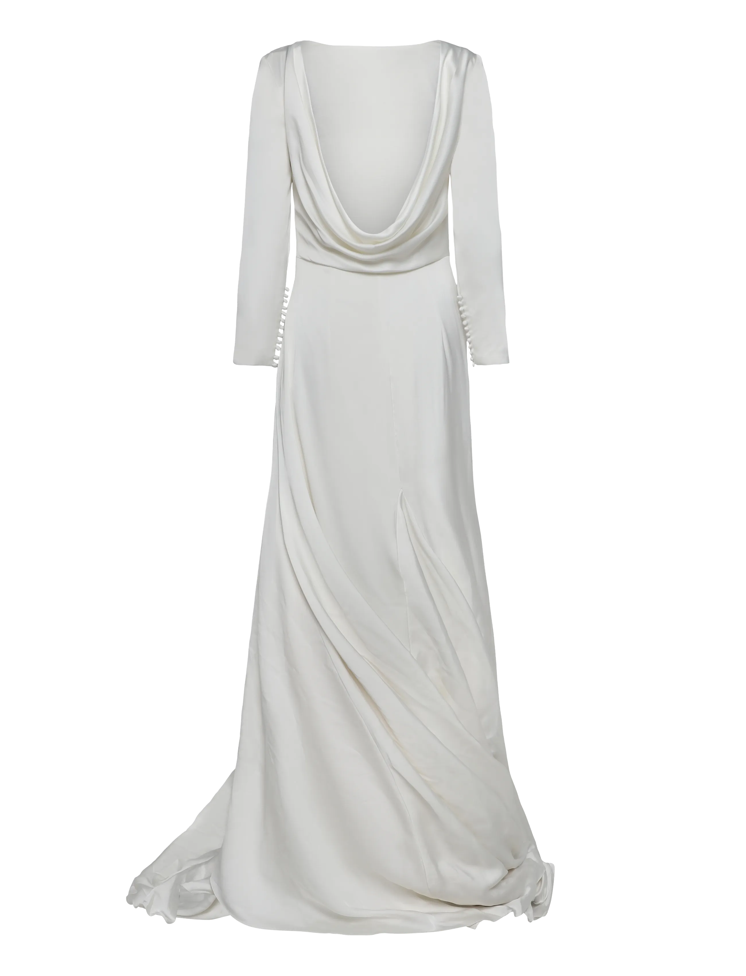Malina - Hermine Long Sleeved Cowl Back Gown - aftonklänningar - cream - 2
