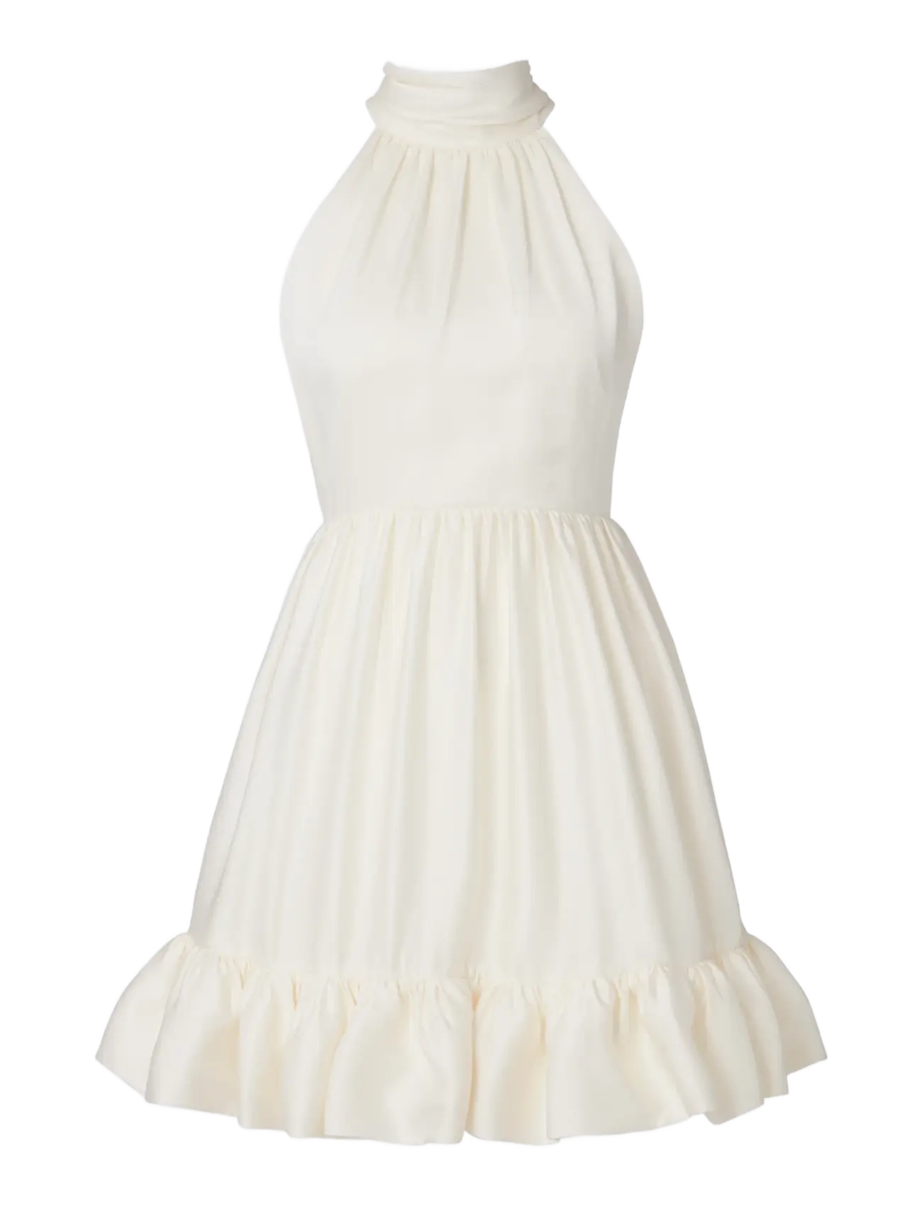 Malina - Liana Halterneck Satin Mini Dress - cocktail dresses - cream - 1