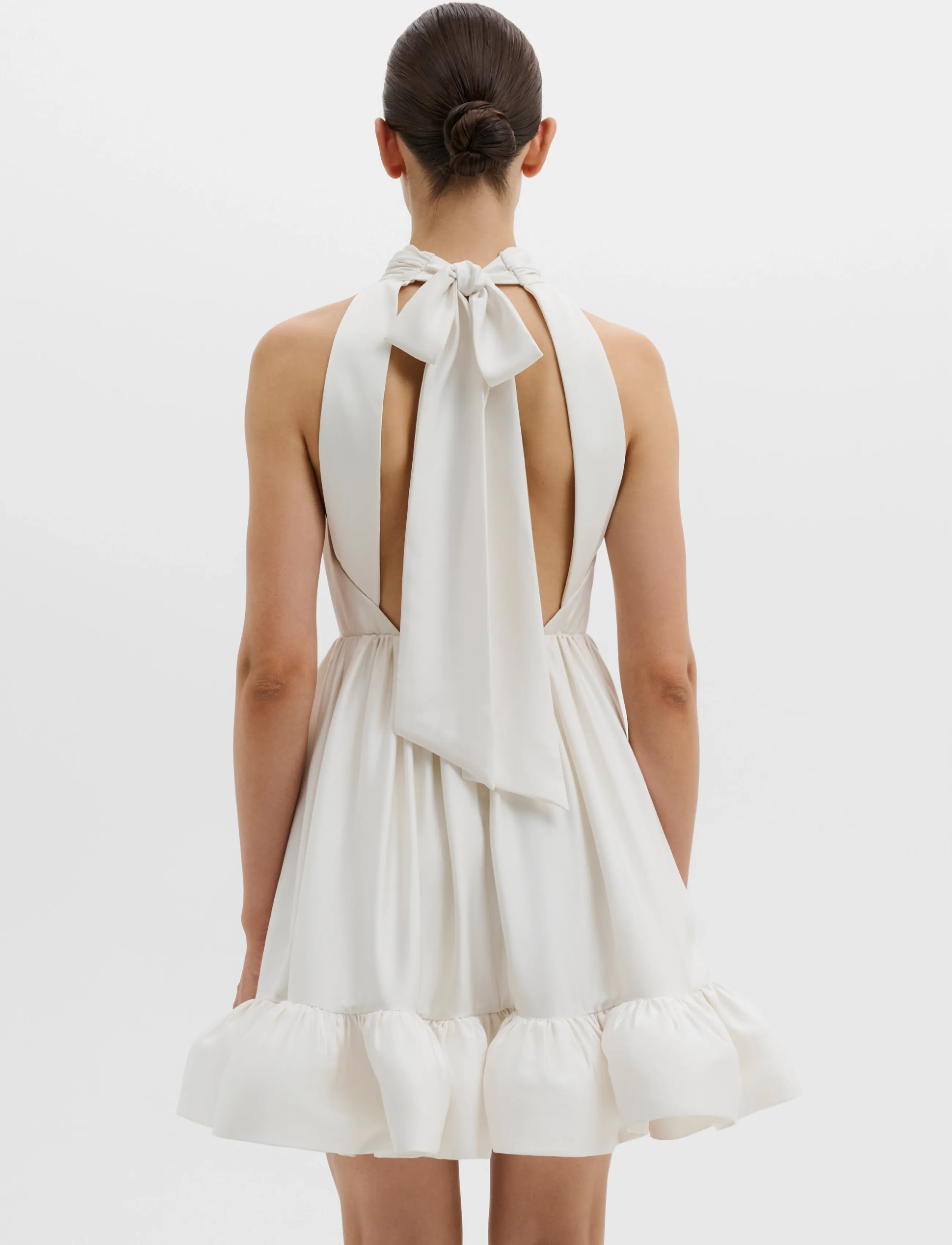 Malina - Liana Halterneck Satin Mini Dress - cocktail dresses - cream - 3