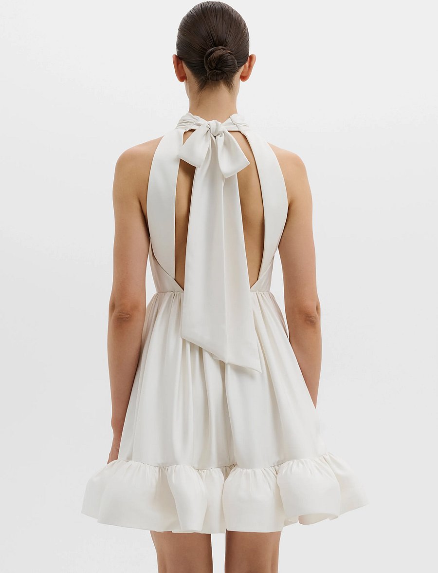 Malina - Liana Halterneck Satin Mini Dress - cocktailkleider - cream - 3