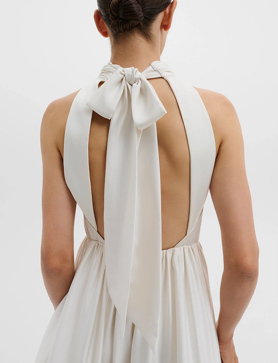 Malina - Liana Halterneck Satin Mini Dress - cocktailkleider - cream - 4
