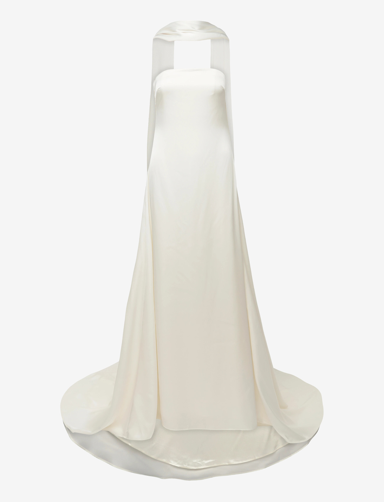 Malina - Zelda Strapless Neck Scarf Gown - evening dresses - cream - 1
