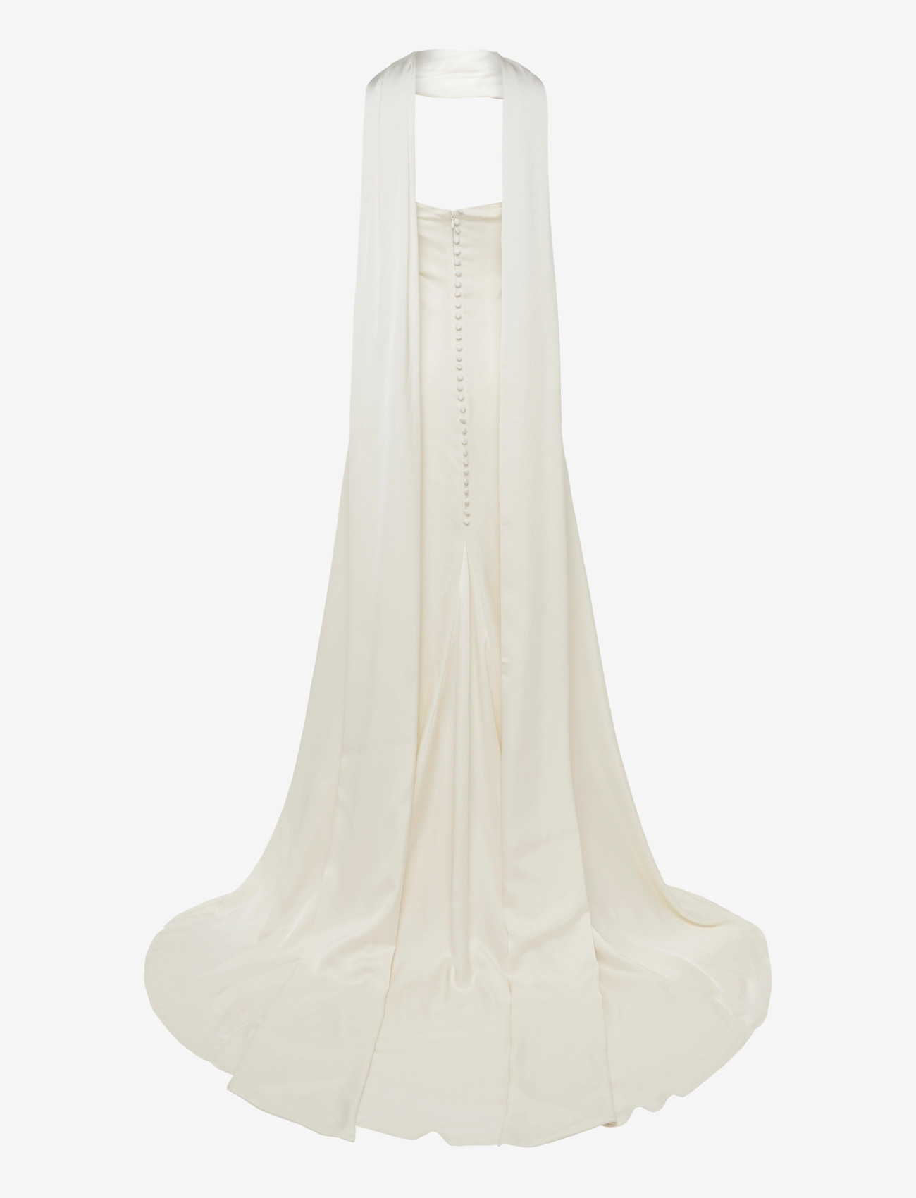 Malina - Zelda Strapless Neck Scarf Gown - evening dresses - cream - 2