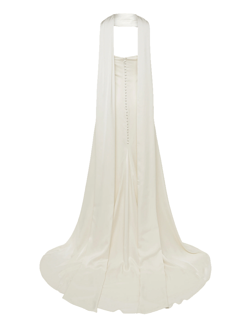 Malina - Zelda Strapless Neck Scarf Gown - evening dresses - cream - 2