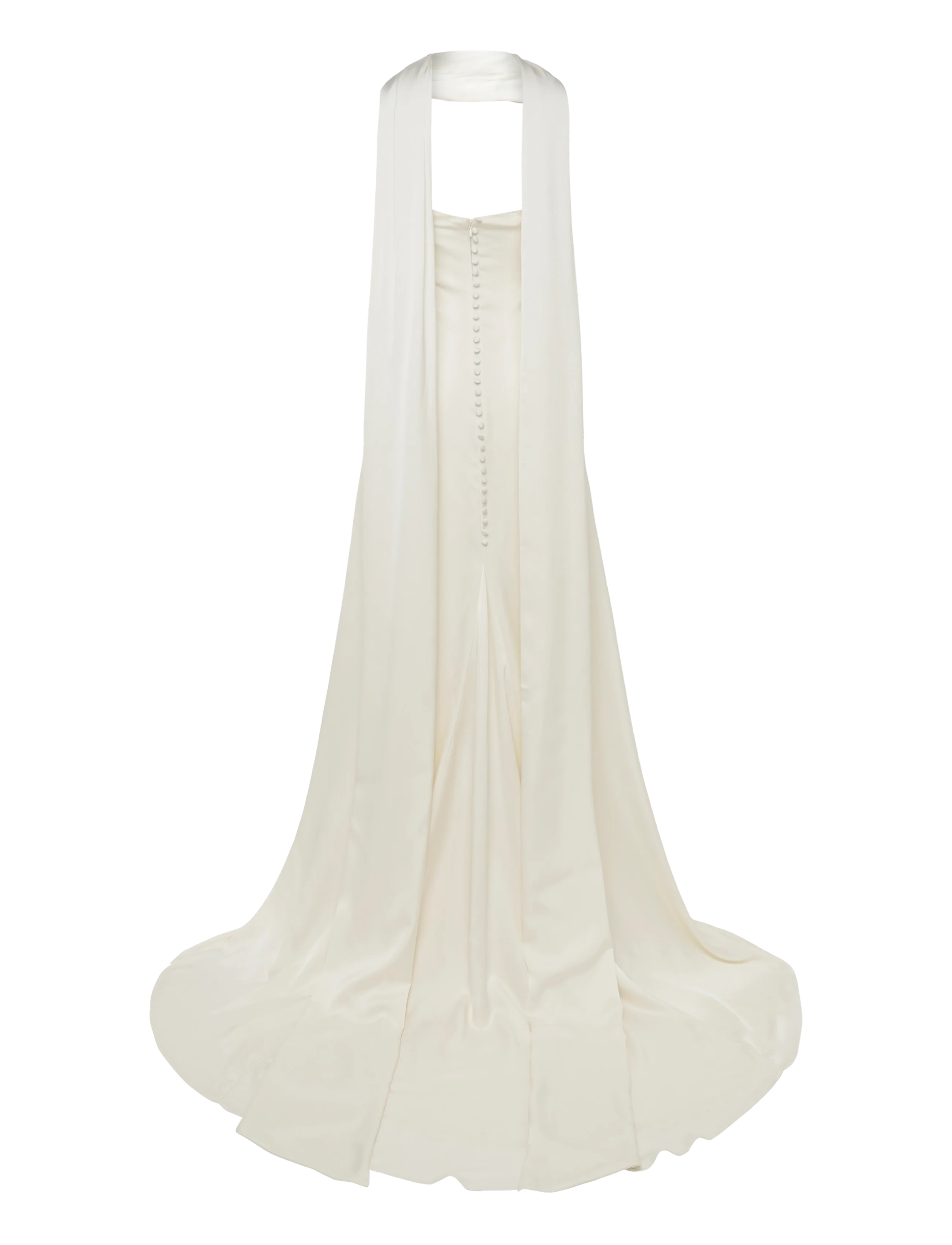 Malina - Zelda Strapless Neck Scarf Gown - sukienki wieczorowe - cream - 2