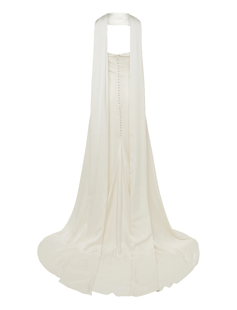Malina - Zelda Strapless Neck Scarf Gown - sukienki wieczorowe - cream - 2