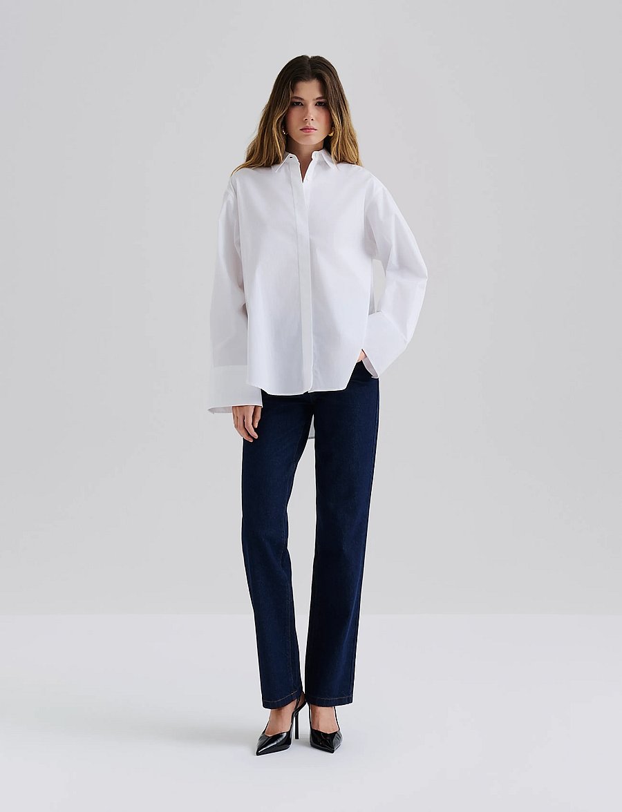 Malina - Classic Poplin Shirt - white - 0