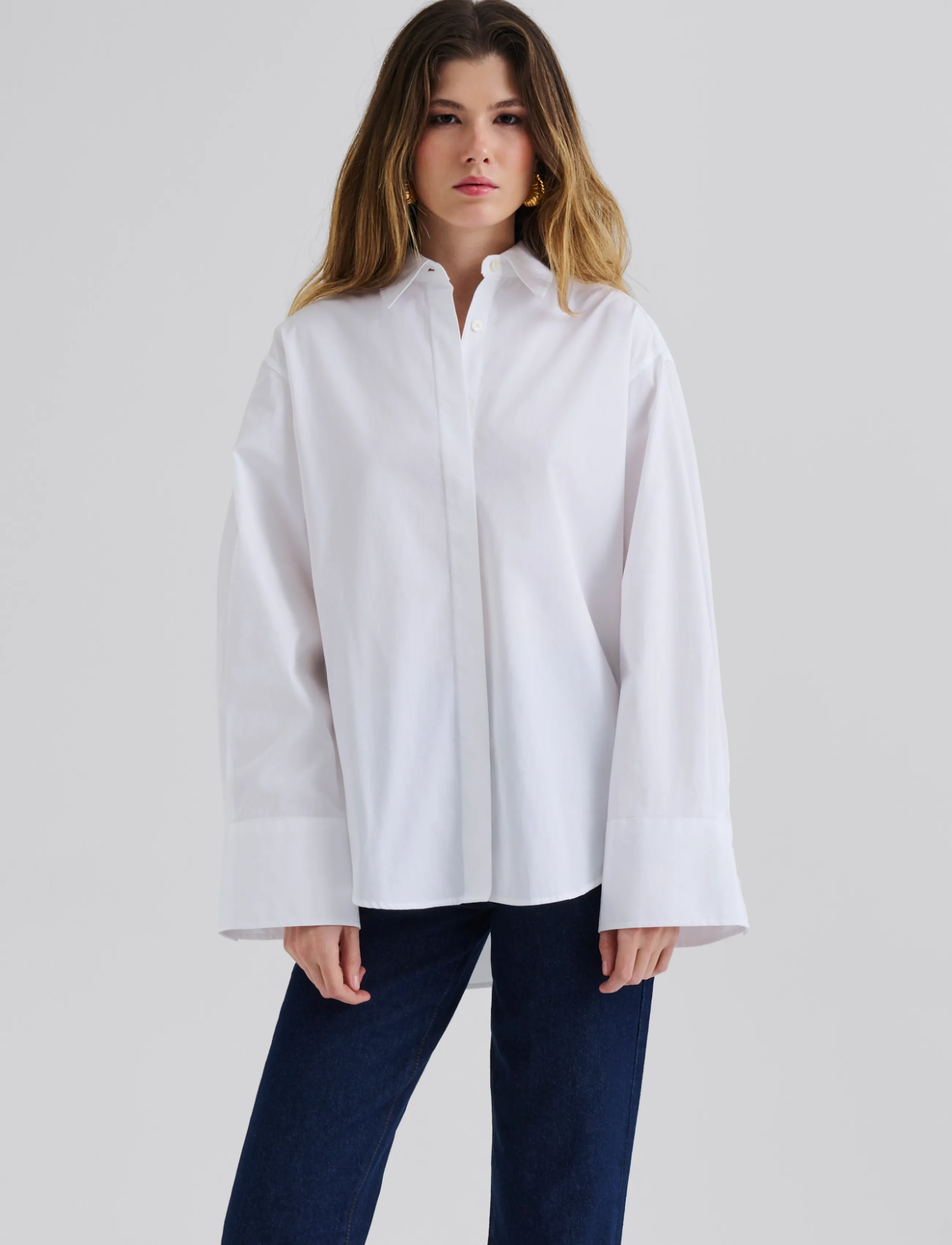 Malina - Classic Poplin Shirt - white - 2