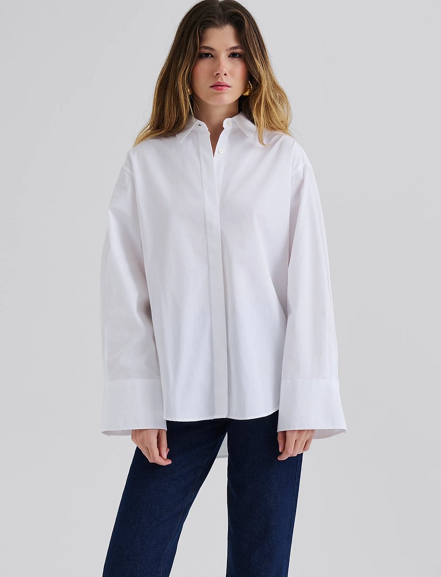 Malina - Classic Poplin Shirt - white - 2