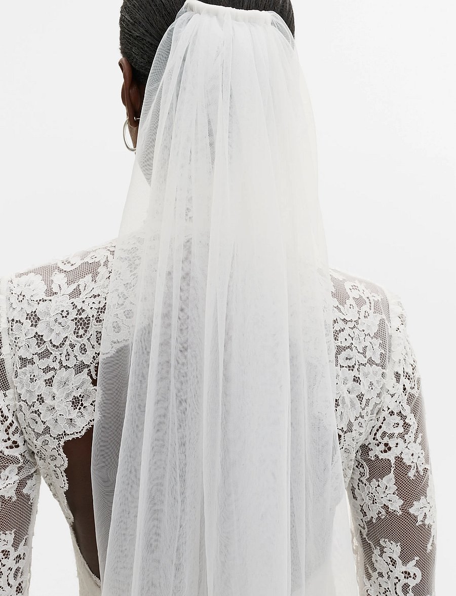 Malina - Sky Mist Mid-Length Soft Tulle Veil - pulmakleidid - ivory - 0