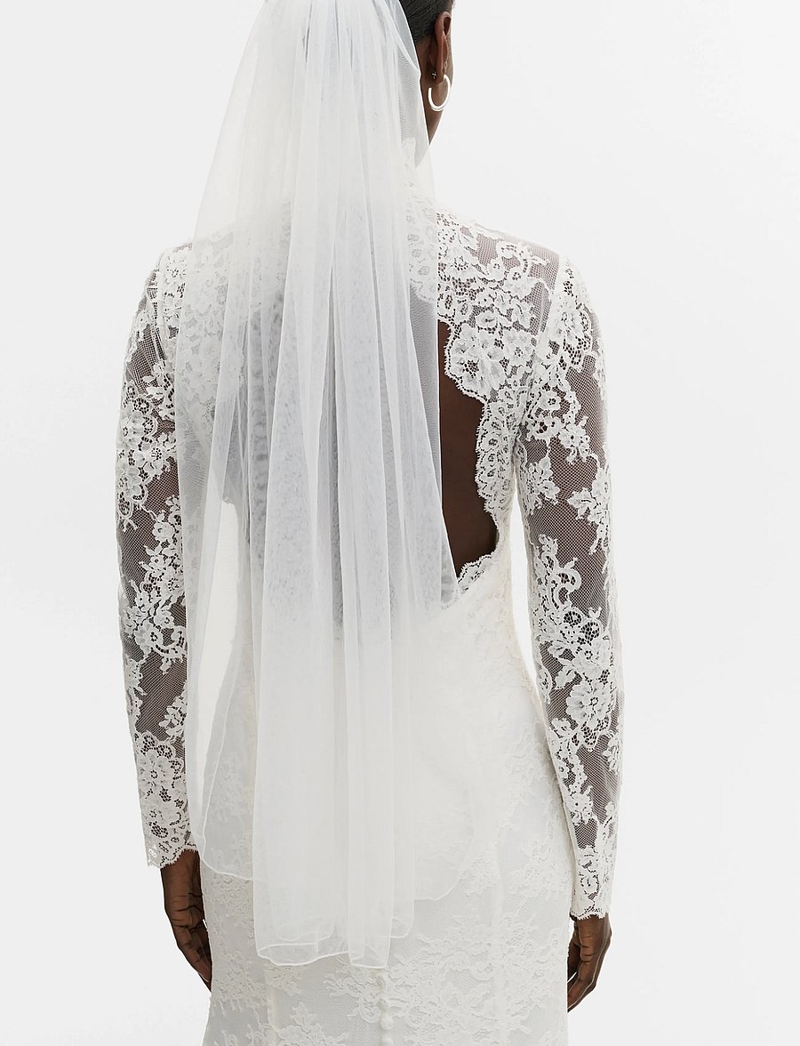 Malina - Sky Mist Mid-Length Soft Tulle Veil - pulmakleidid - ivory - 3