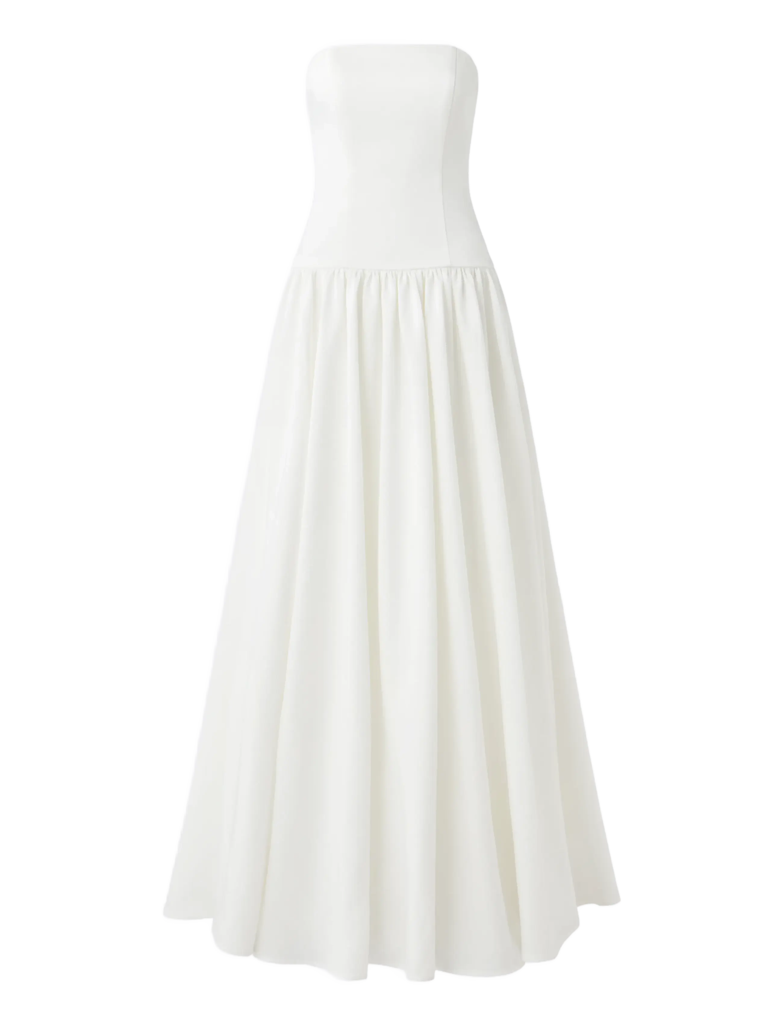 Malina - Audrey Strapless Neck Scarf Drop Waist Gown - ivory - 1