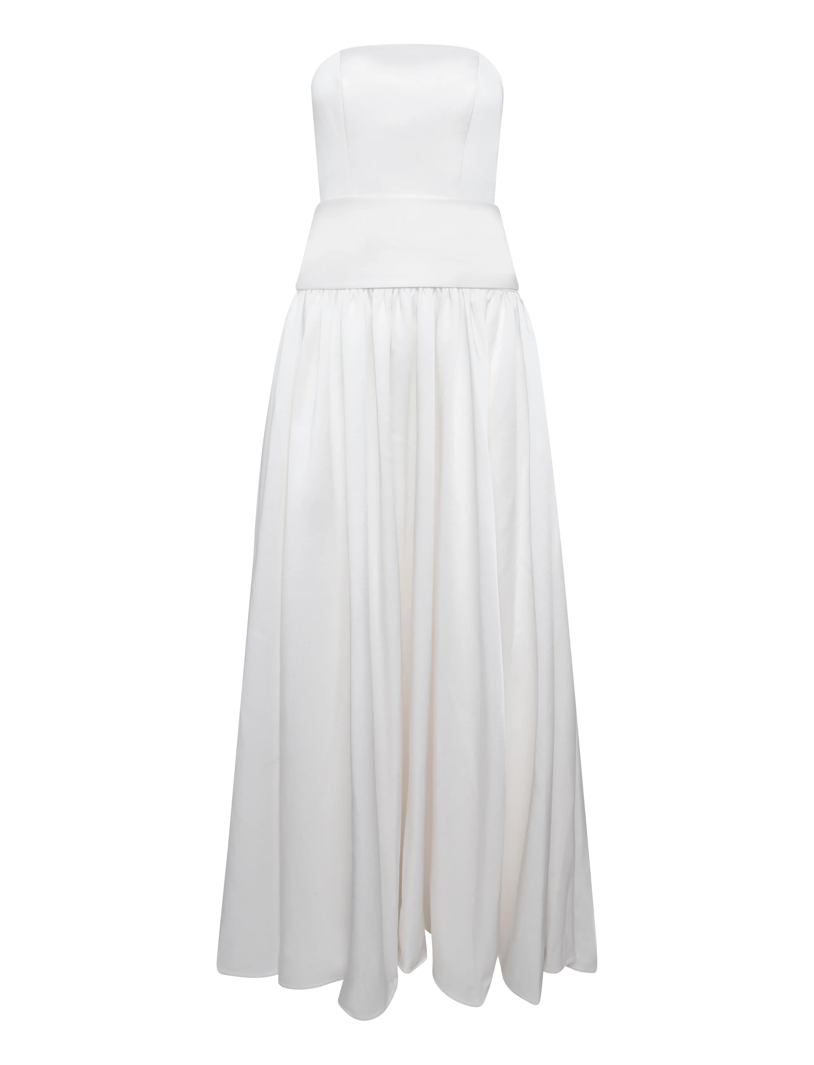 Malina - Audrey Strapless Neck Scarf Drop Waist Gown - robes de soirée - ivory - 1