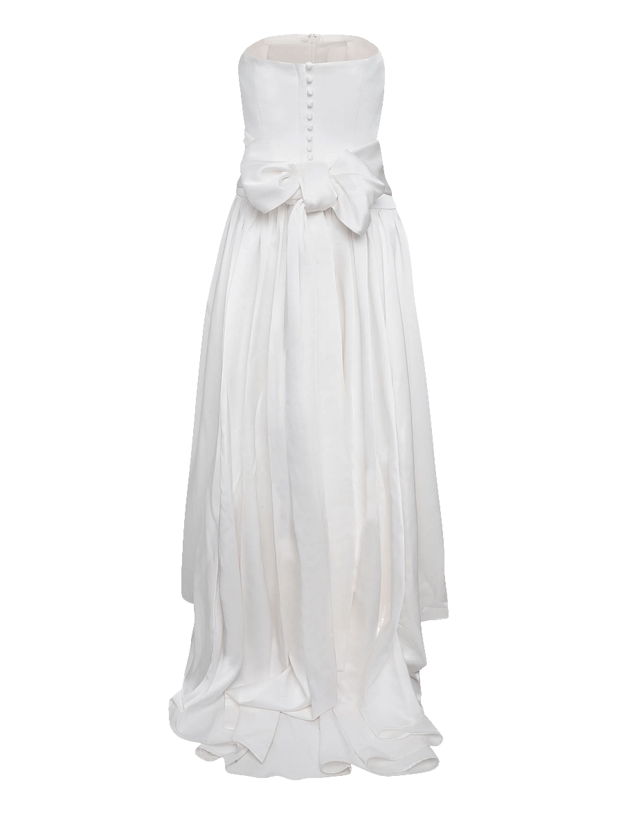 Malina - Audrey Strapless Neck Scarf Drop Waist Gown - robes de soirée - ivory - 2