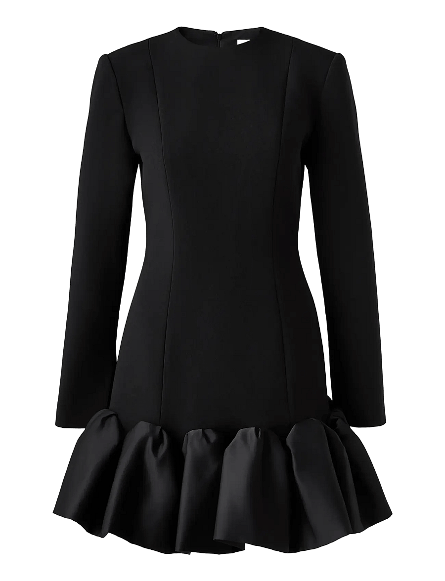 Malina - Miki Frill Hemmed Mini Dress - etuikleider - black - 1