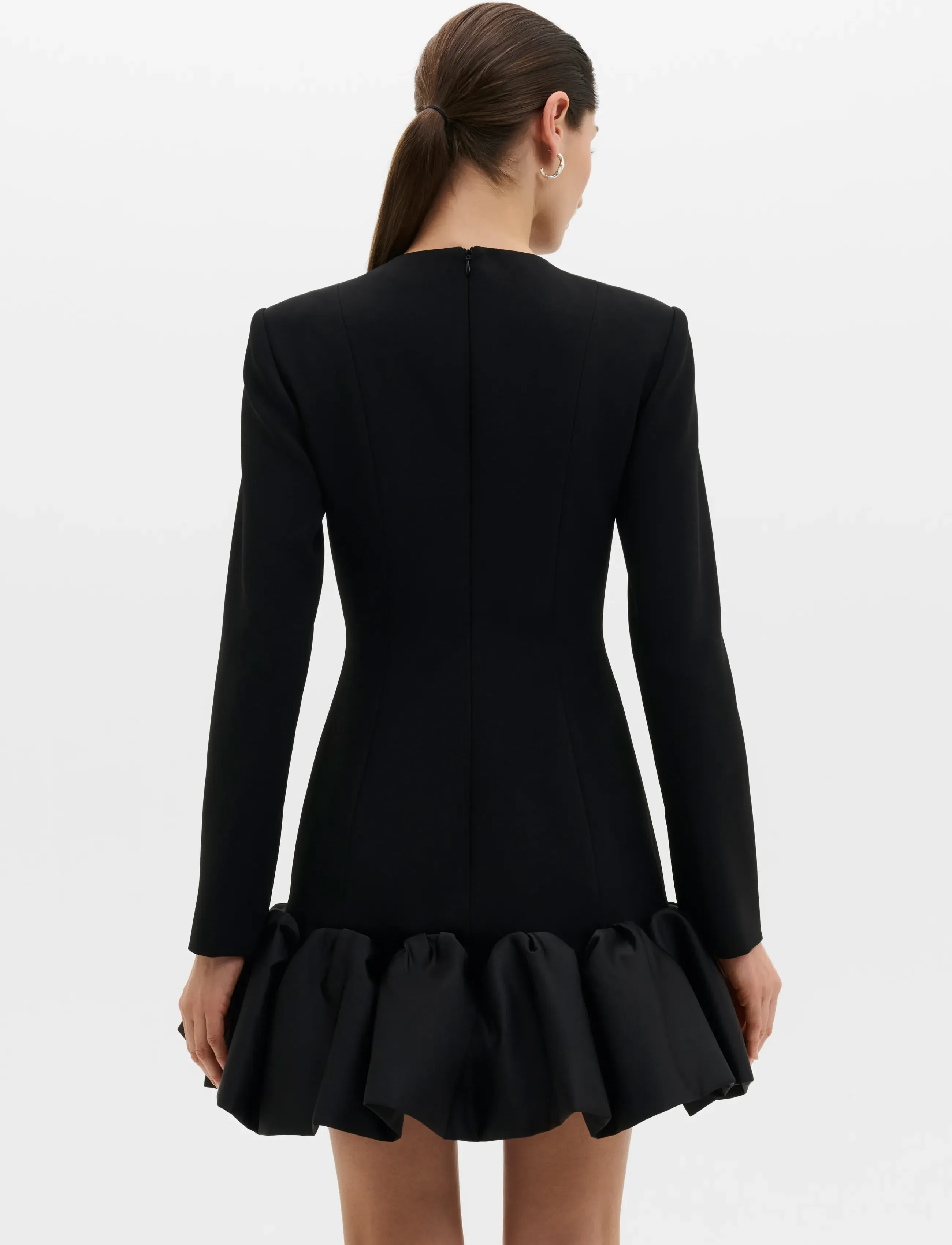 Malina - Miki Frill Hemmed Mini Dress - etuikleider - black - 2