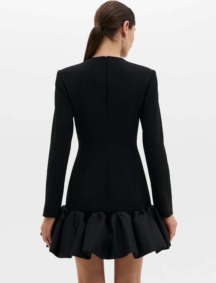 Malina - Miki Frill Hemmed Mini Dress - etuikleider - black - 2