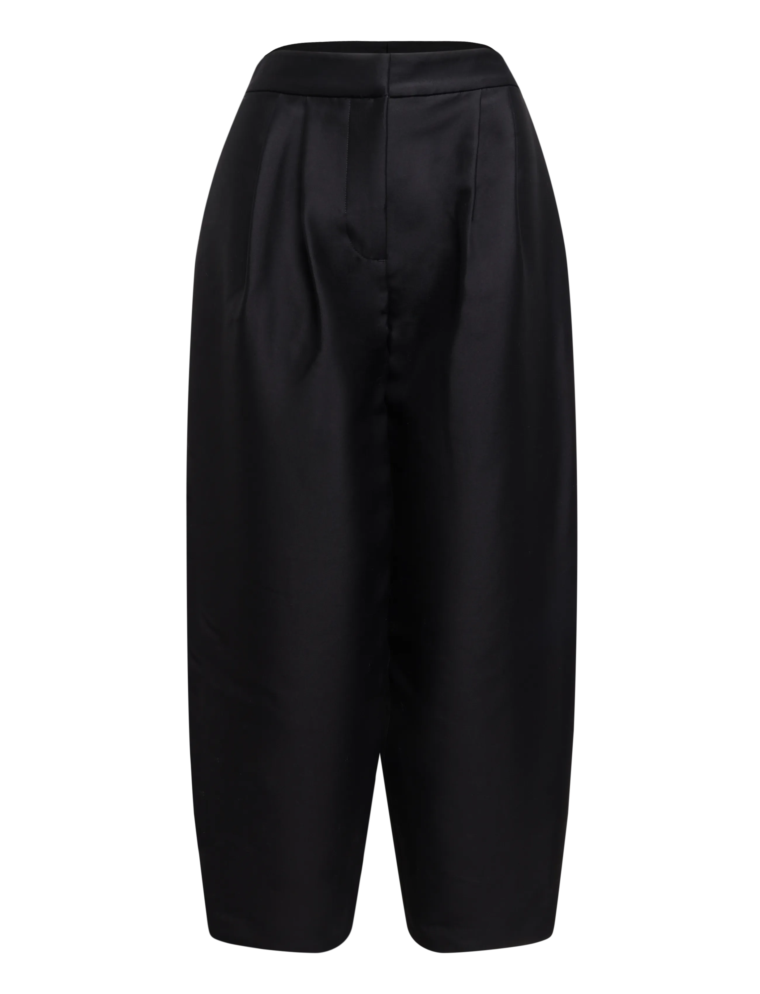 Malina - Smilla Barrel Leg Wool-Silk Trousers - barrelbyxor - black - 1