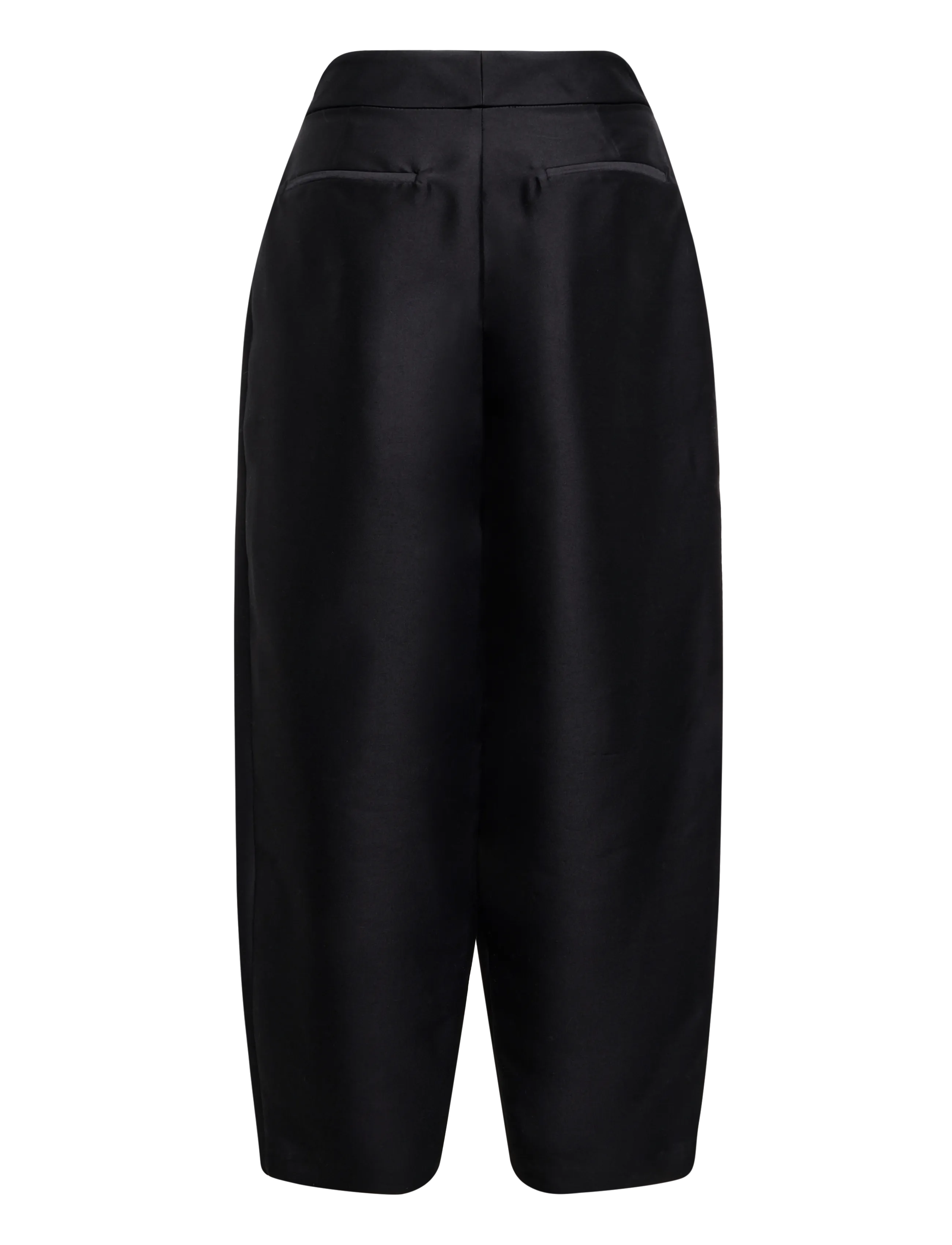 Malina - Smilla Barrel Leg Wool-Silk Trousers - barrelbyxor - black - 2
