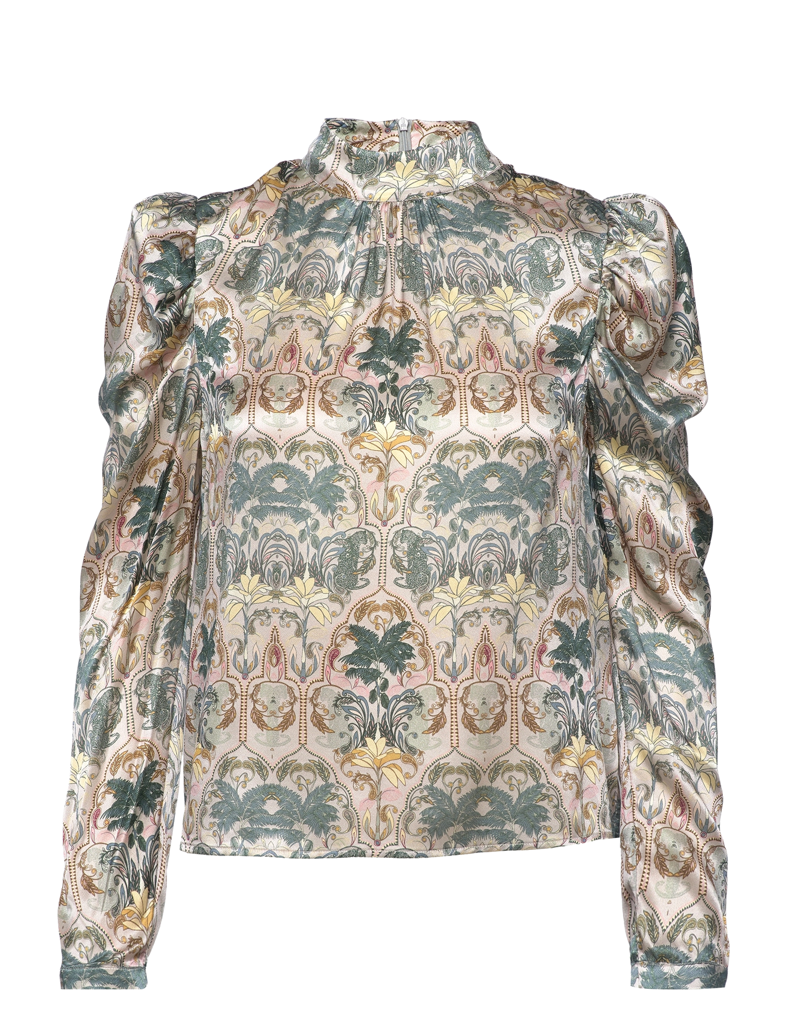 By Malina - Ellery Silk Blouse - villa verde - 0