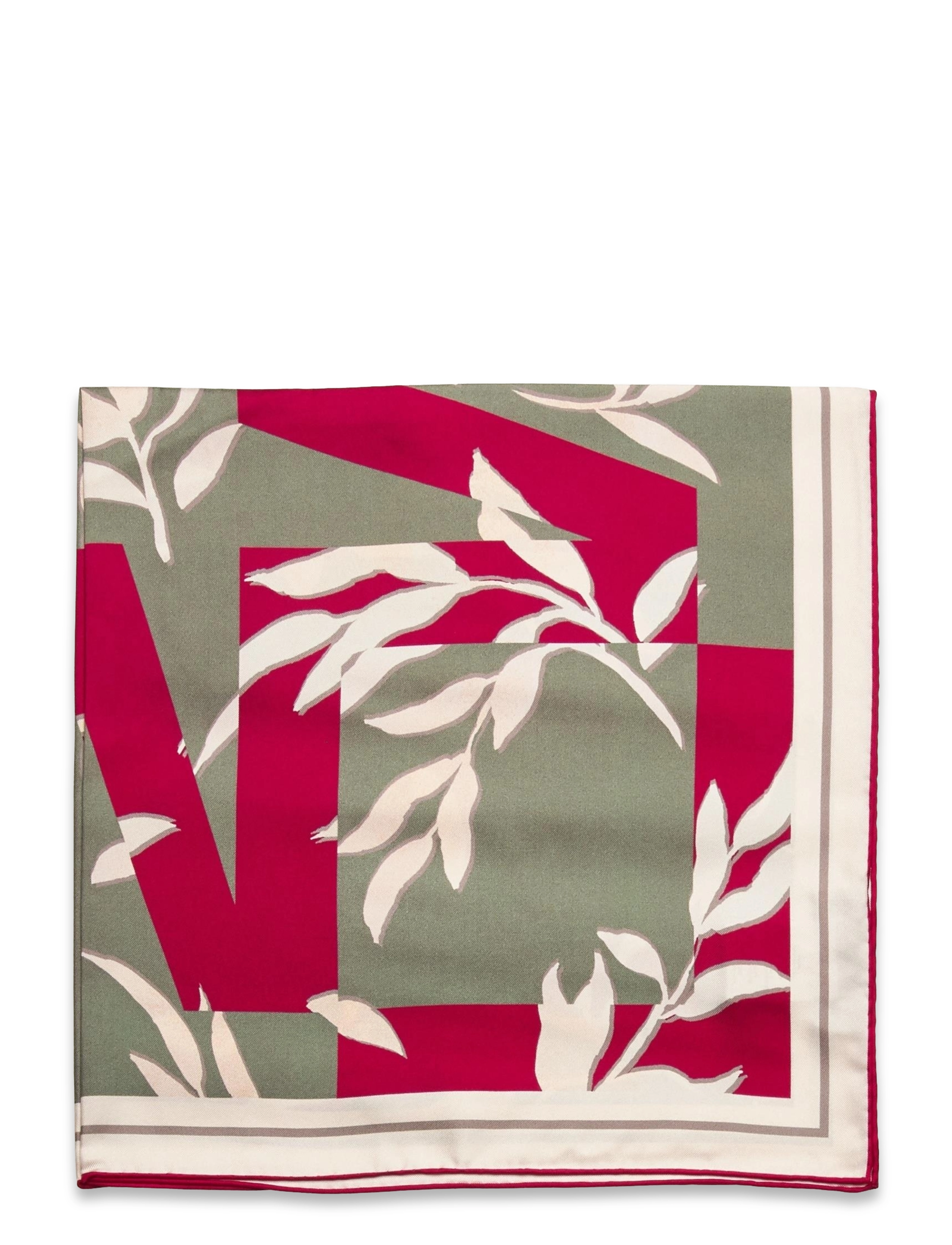 Malina - Silk Twill scarf 65x65 - leaf - 1