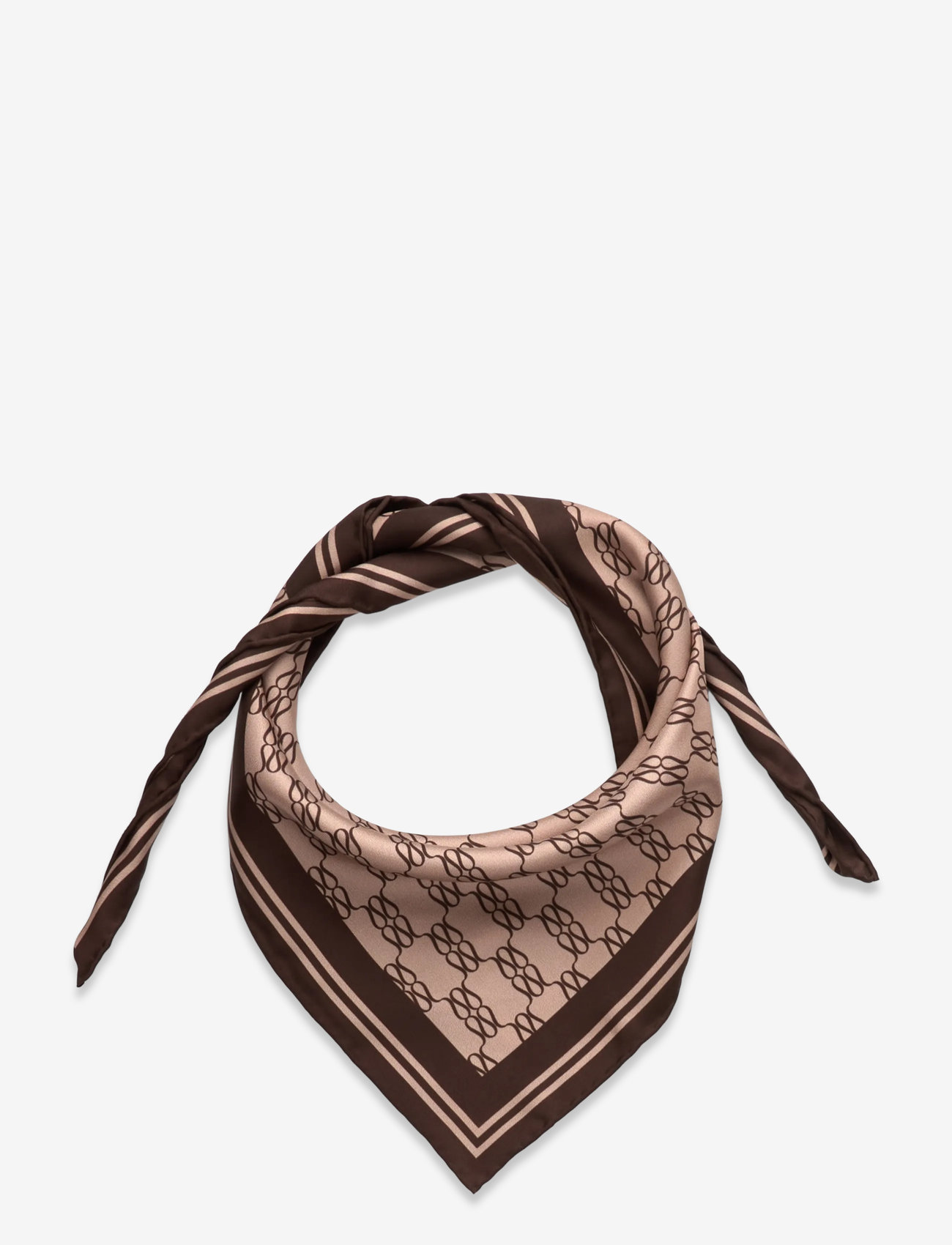 Malina - Silk Twill scarf 65x65 - særlige begivenheder - monogram beige - 0