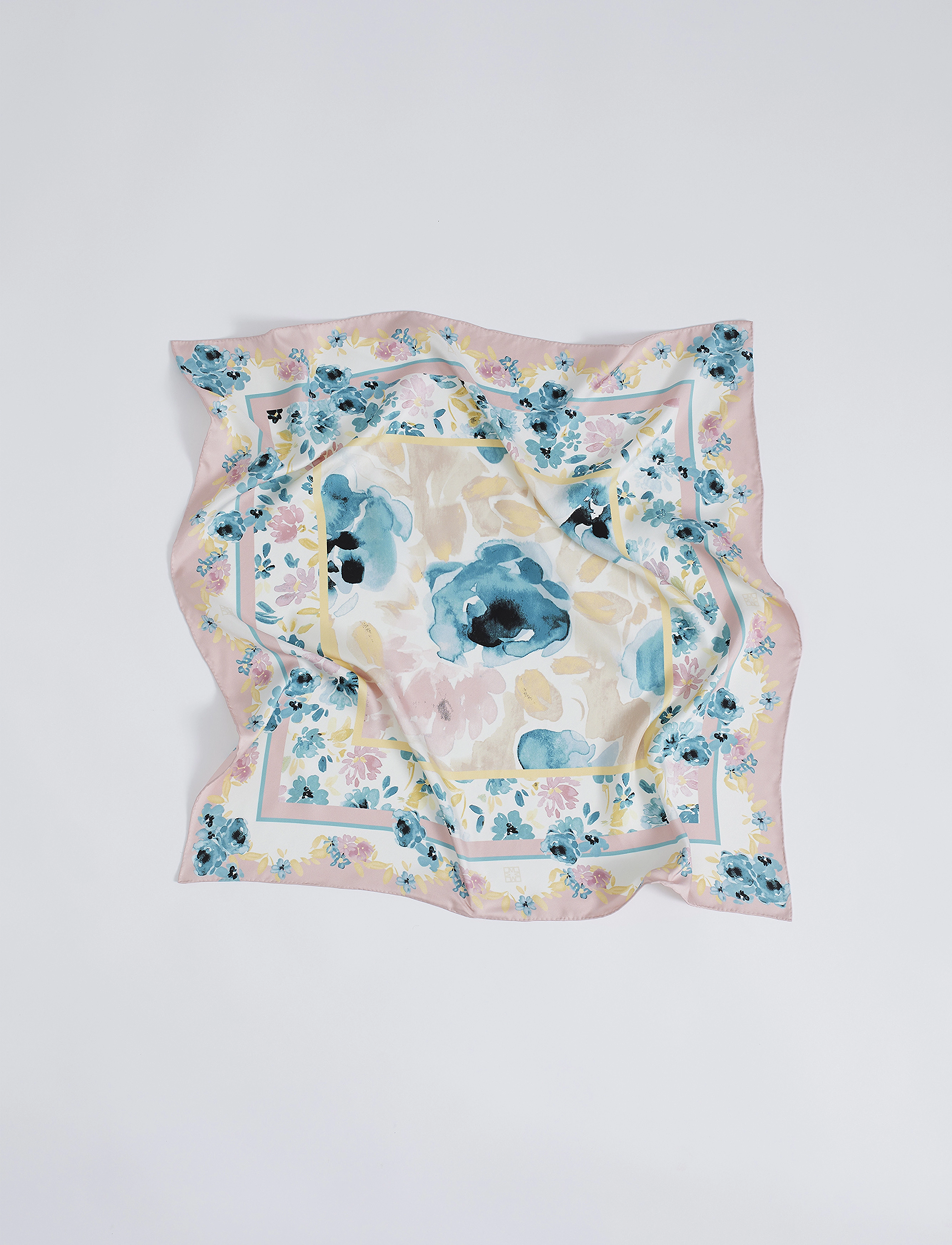 Malina - Silk Twill Scarf 80x80 - florals - 4
