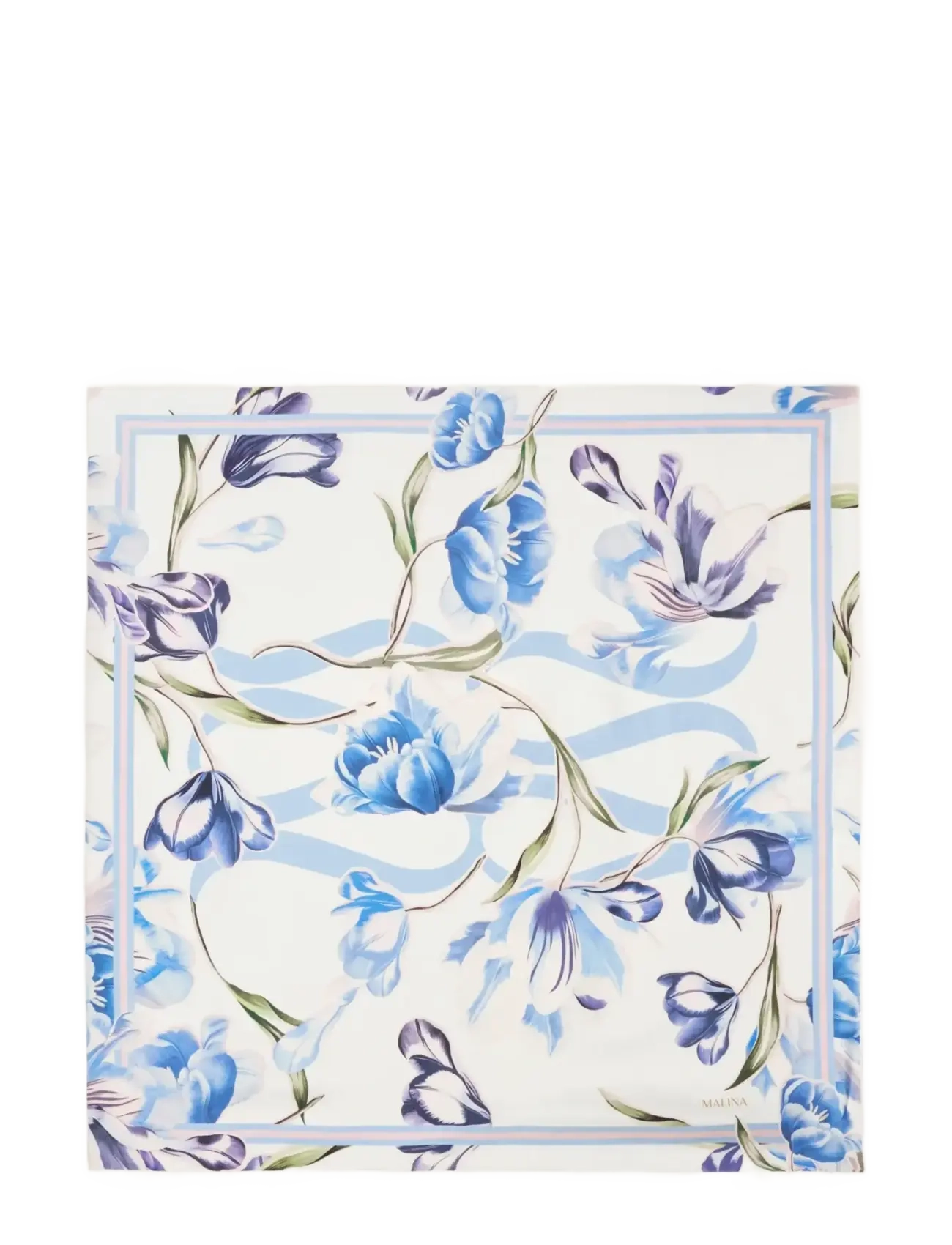 MALINA Silk Twill Schal 80X80 Blau - One Size - Damen