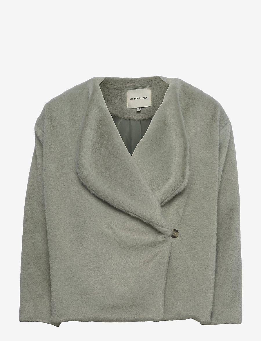 By Malina - Zinna faux fur jacket - pale olive - 1