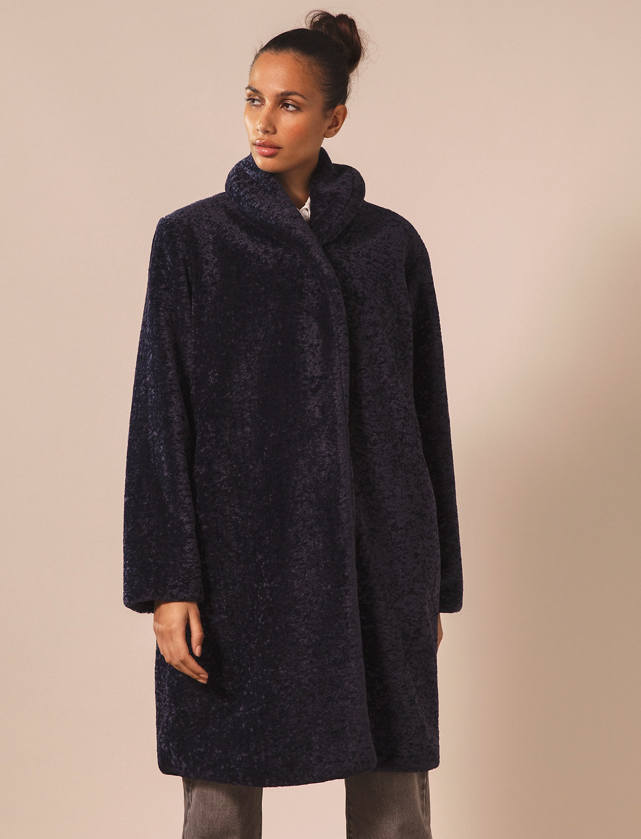 By Malina - Adrielle faux fur coat - indigo blue - 4