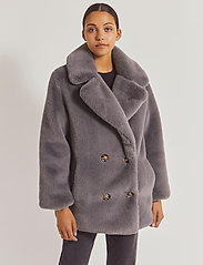 Malina - Halley faux fur jacket - fake fur jakker - charcoal - 2