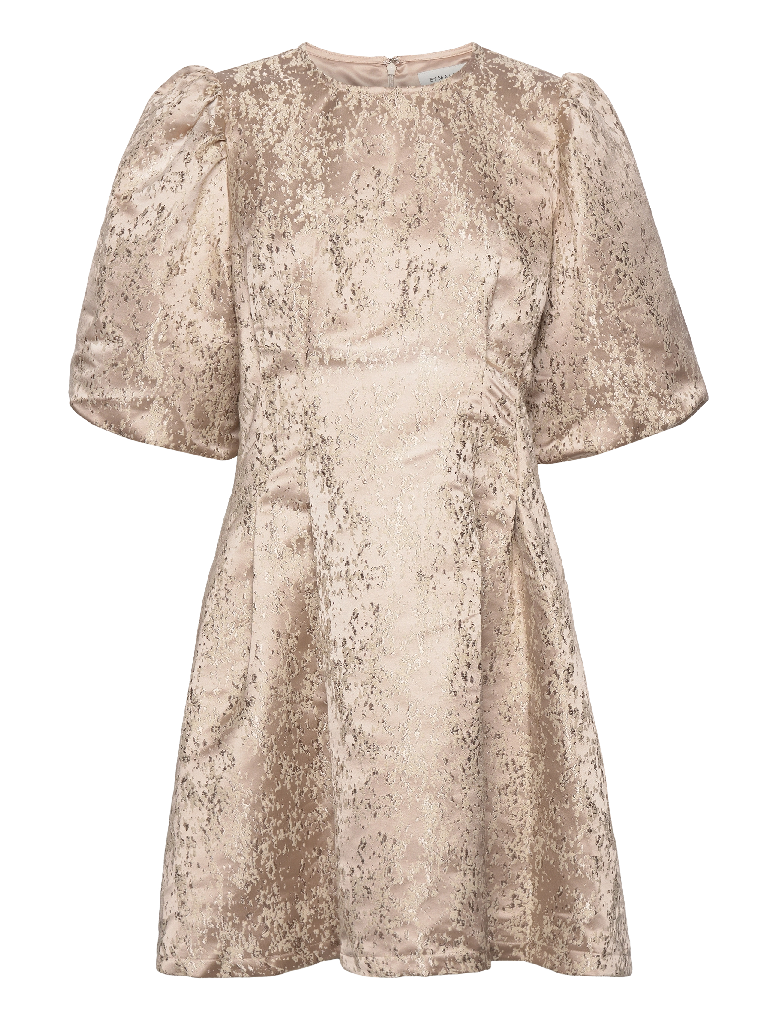 By Malina - Tonia short sleeve mini dress - macadamia metallic - 0
