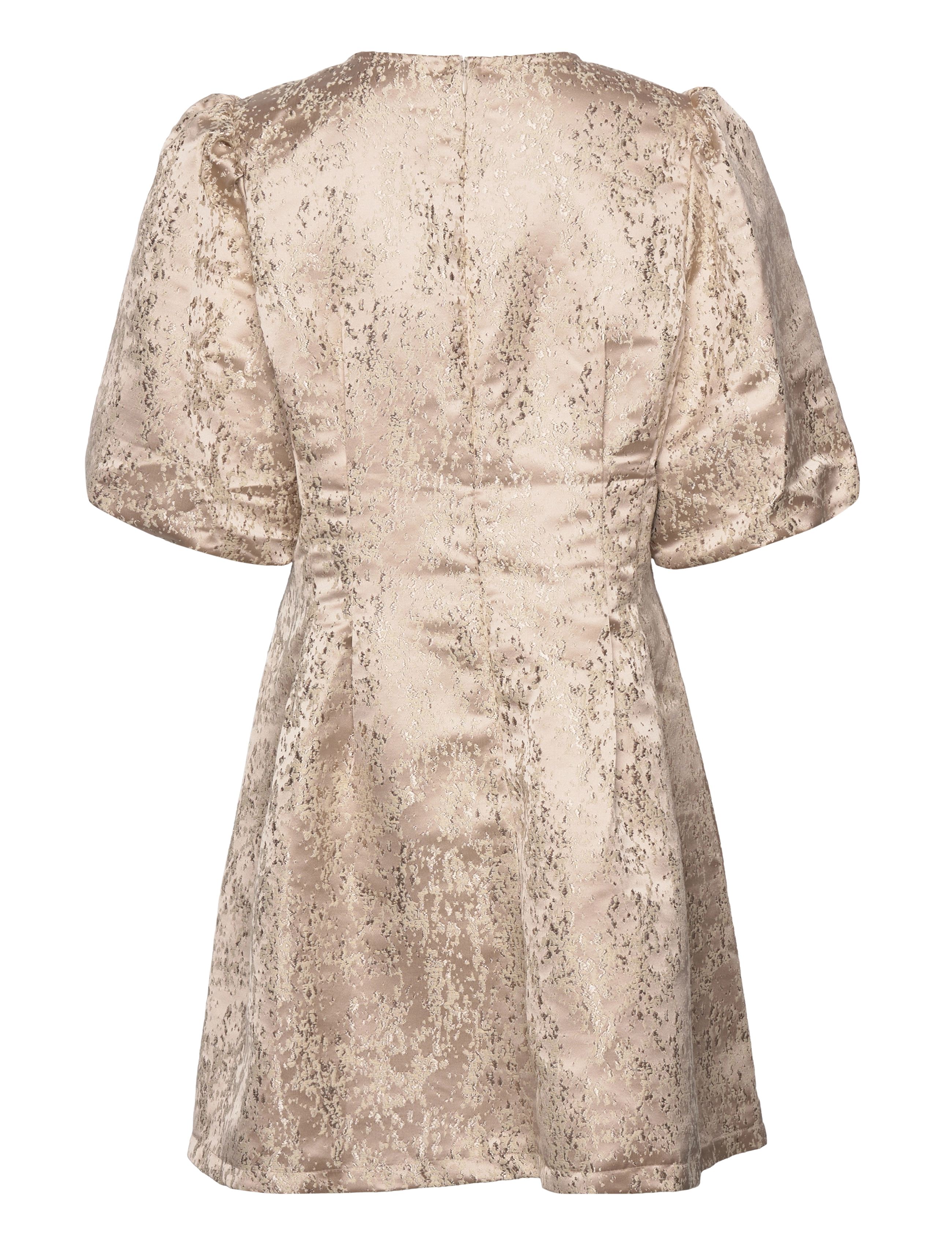 By Malina - Tonia short sleeve mini dress - macadamia metallic - 1