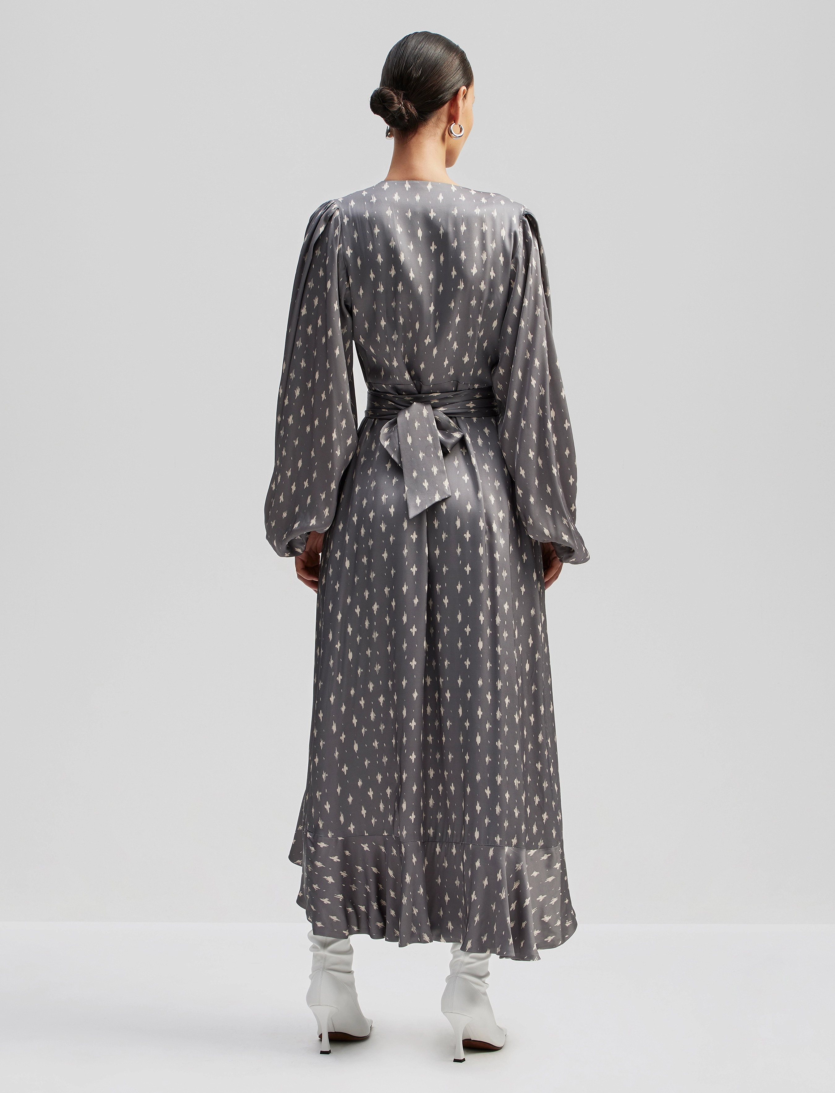 Malina - Blossom printed wrap midi dress - slå-om-kjoler - astra - 3