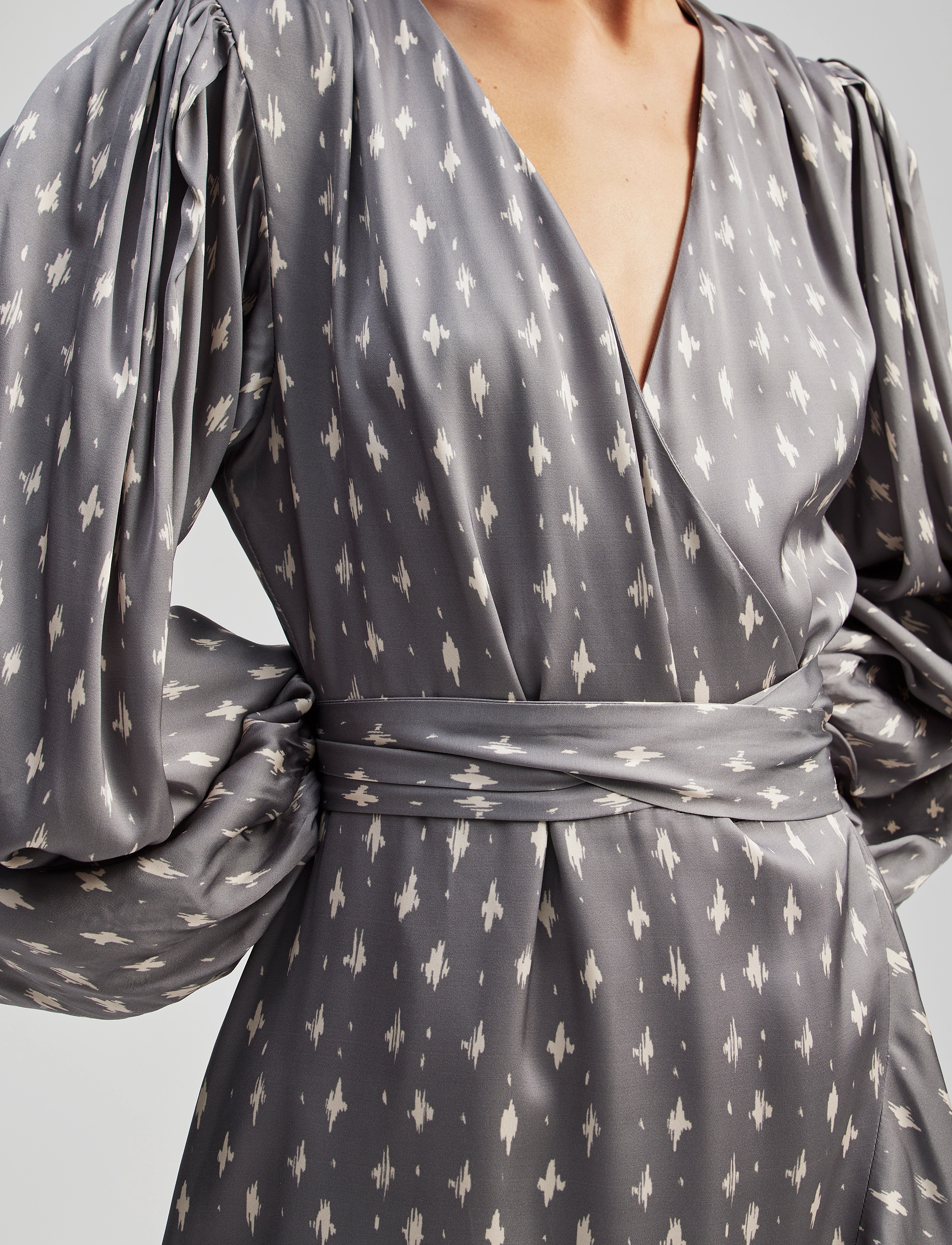 Malina - Blossom printed wrap midi dress - slå-om-kjoler - astra - 4