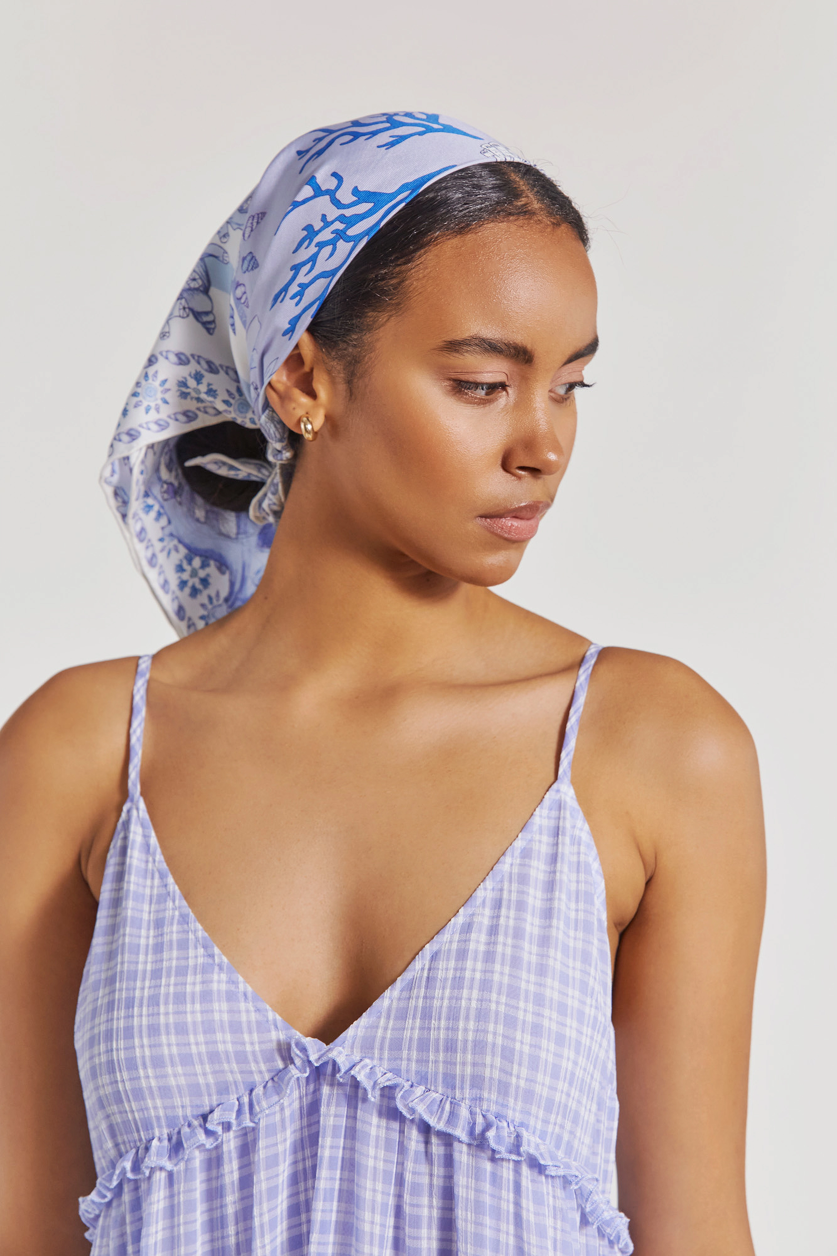 By Malina - Angela dress - azure check - 5