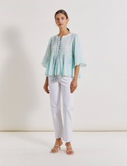 Malina - Serafina blouse - long-sleeved blouses - aqua - 2