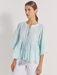 Malina - Serafina blouse - long-sleeved blouses - aqua - 3