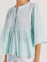 Malina - Serafina blouse - long-sleeved blouses - aqua - 5