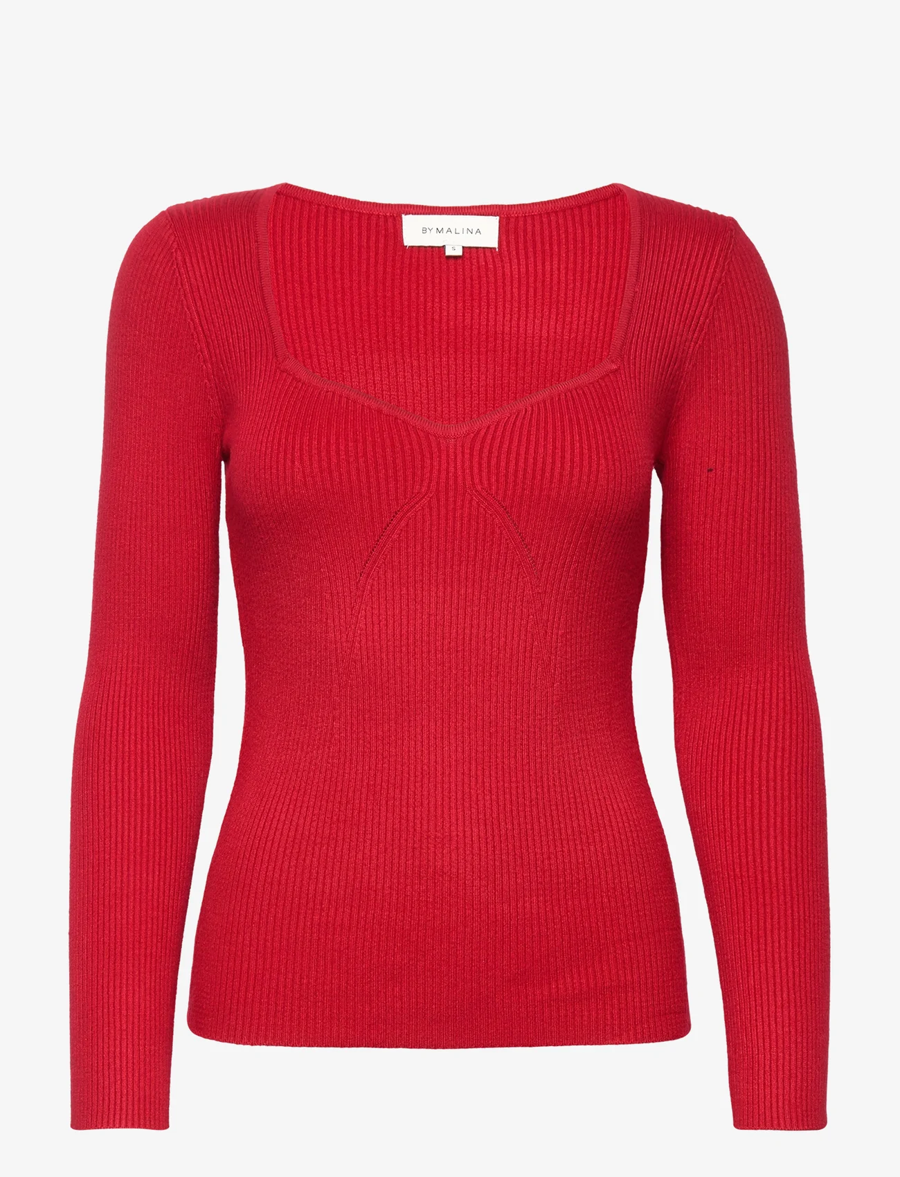 Malina - Tulip ribbed knitted top - trøjer - berry red - 0